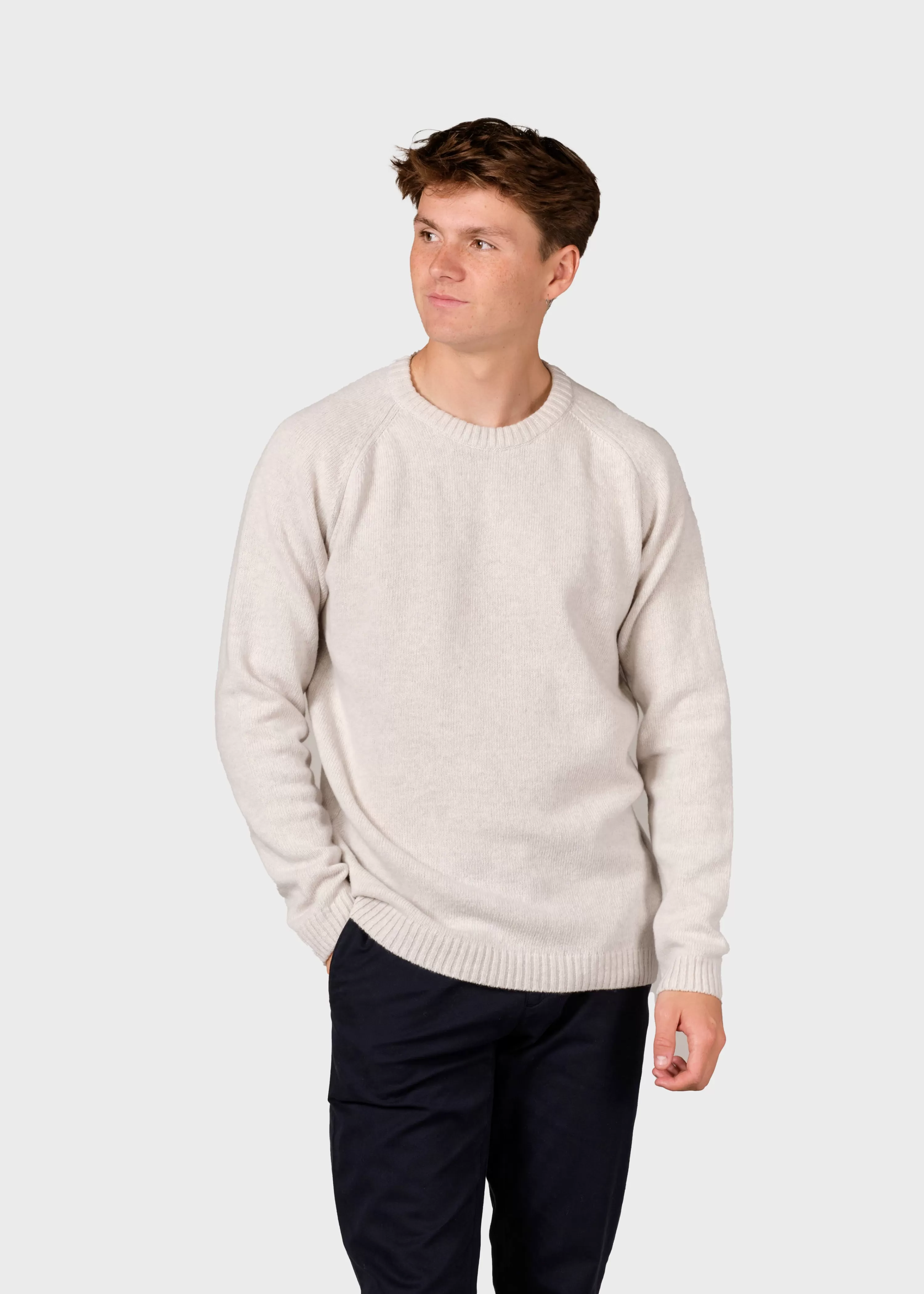 Klitmoller Collective Brushed Merino wool*Ole knit - Pastel grey