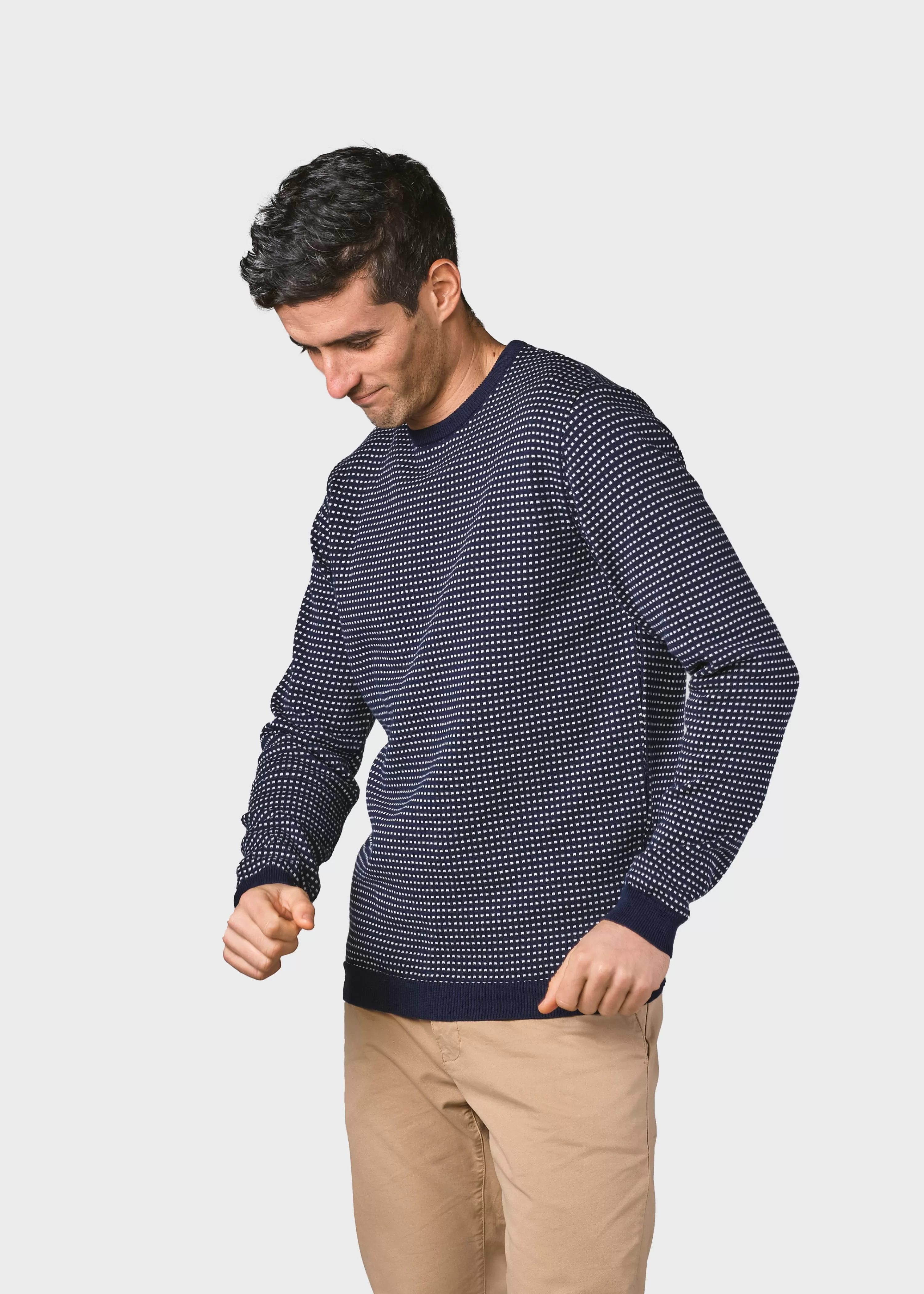 Klitmoller Collective Organic Cotton*Otto knit - Navy/cream melange dots