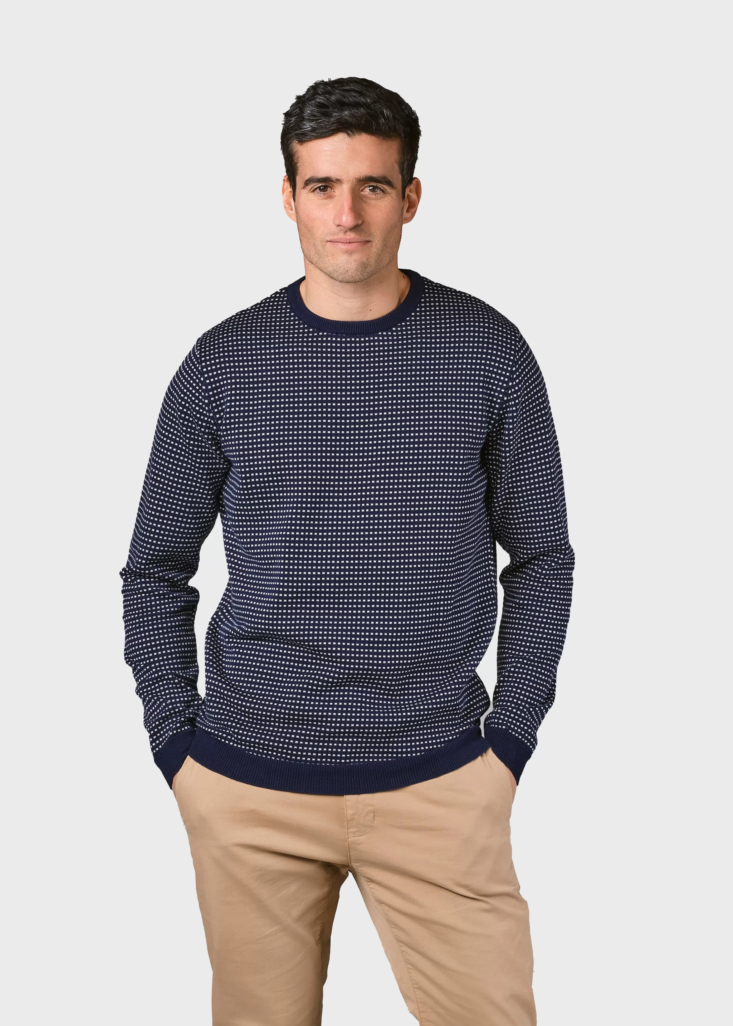 Klitmoller Collective Organic Cotton*Otto knit - Navy/cream melange dots