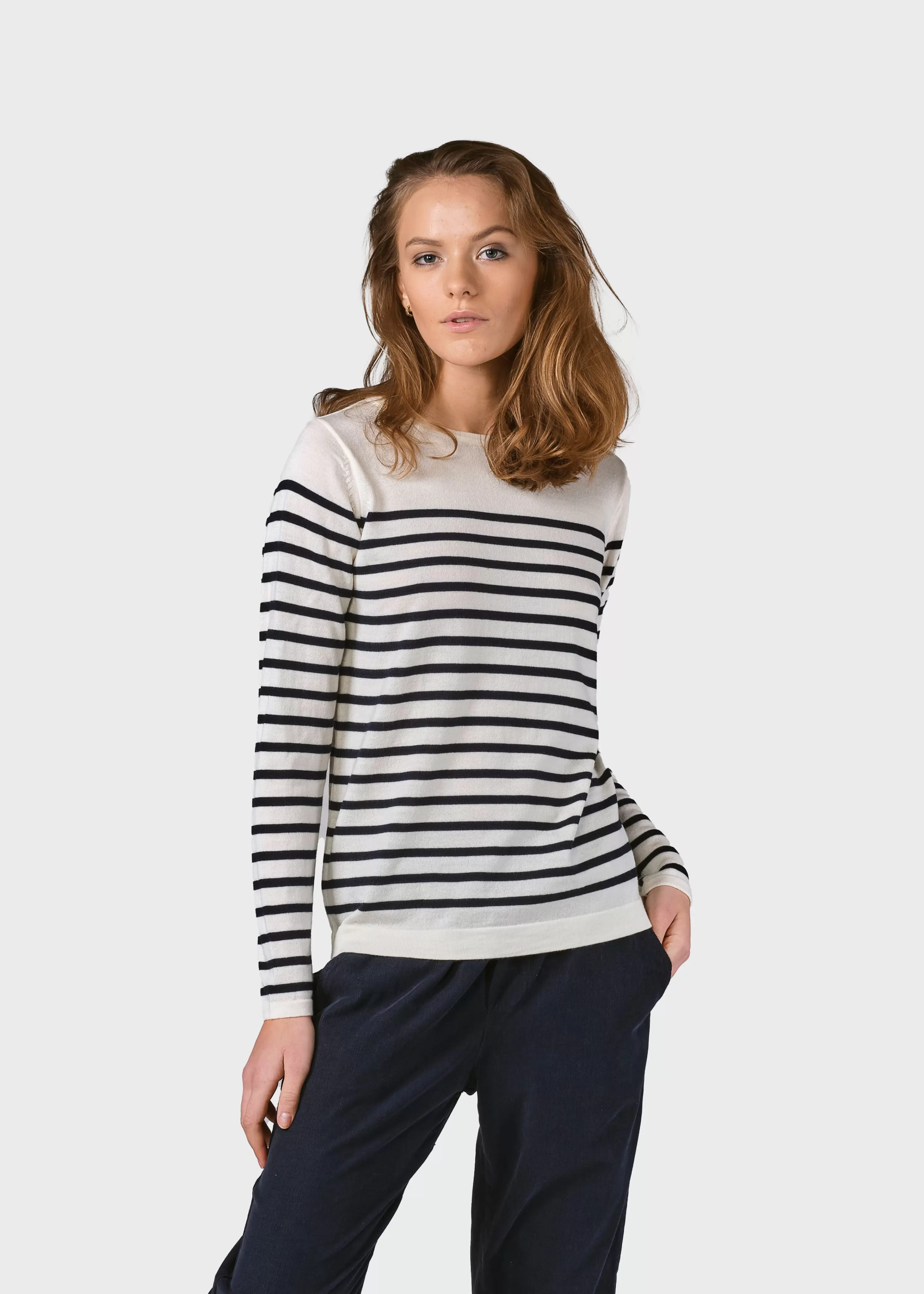 Klitmoller Collective Knitwear | Extrafine Merino wool*Paula knit - Cream/navy