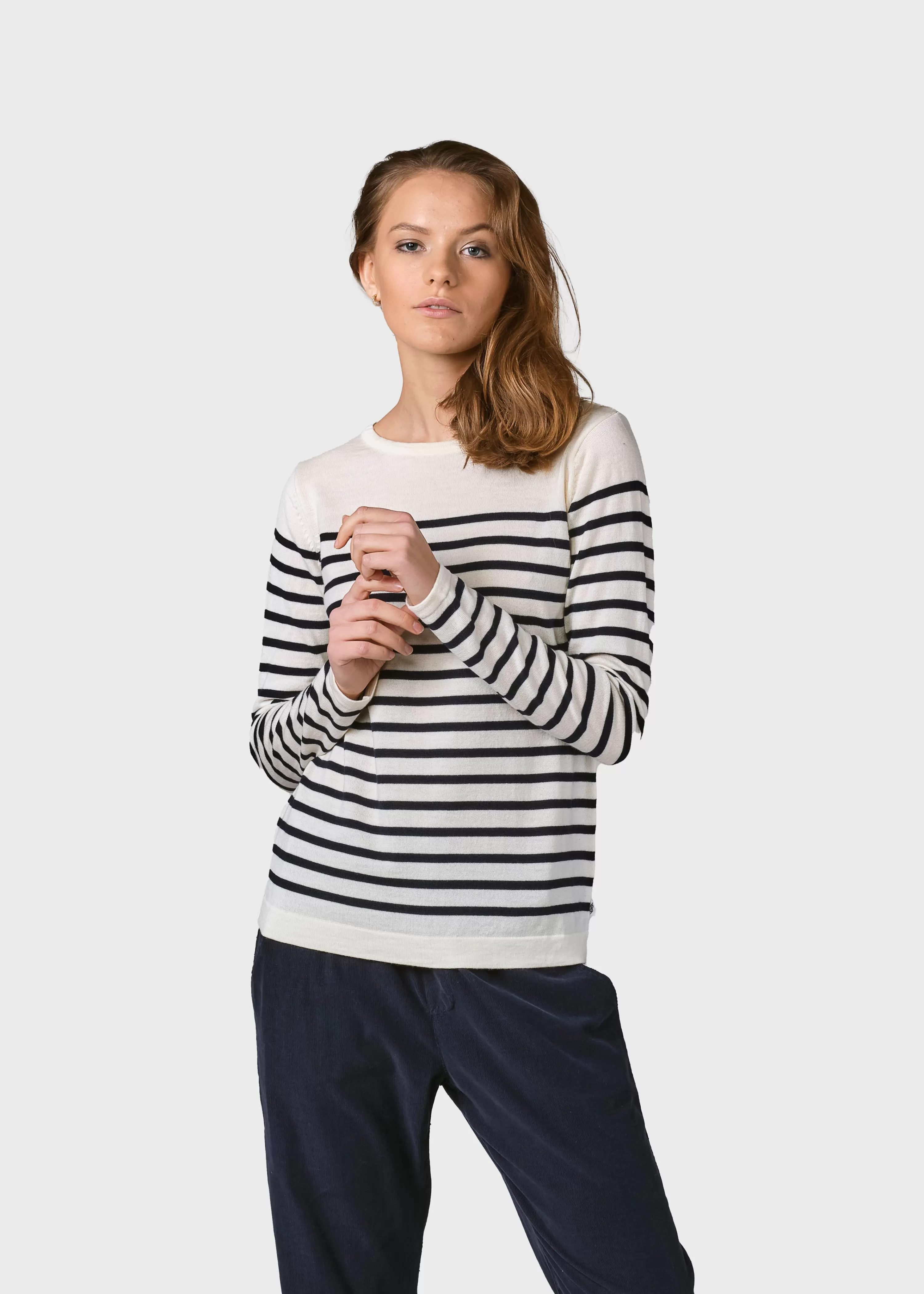 Klitmoller Collective Knitwear | Extrafine Merino wool*Paula knit - Cream/navy