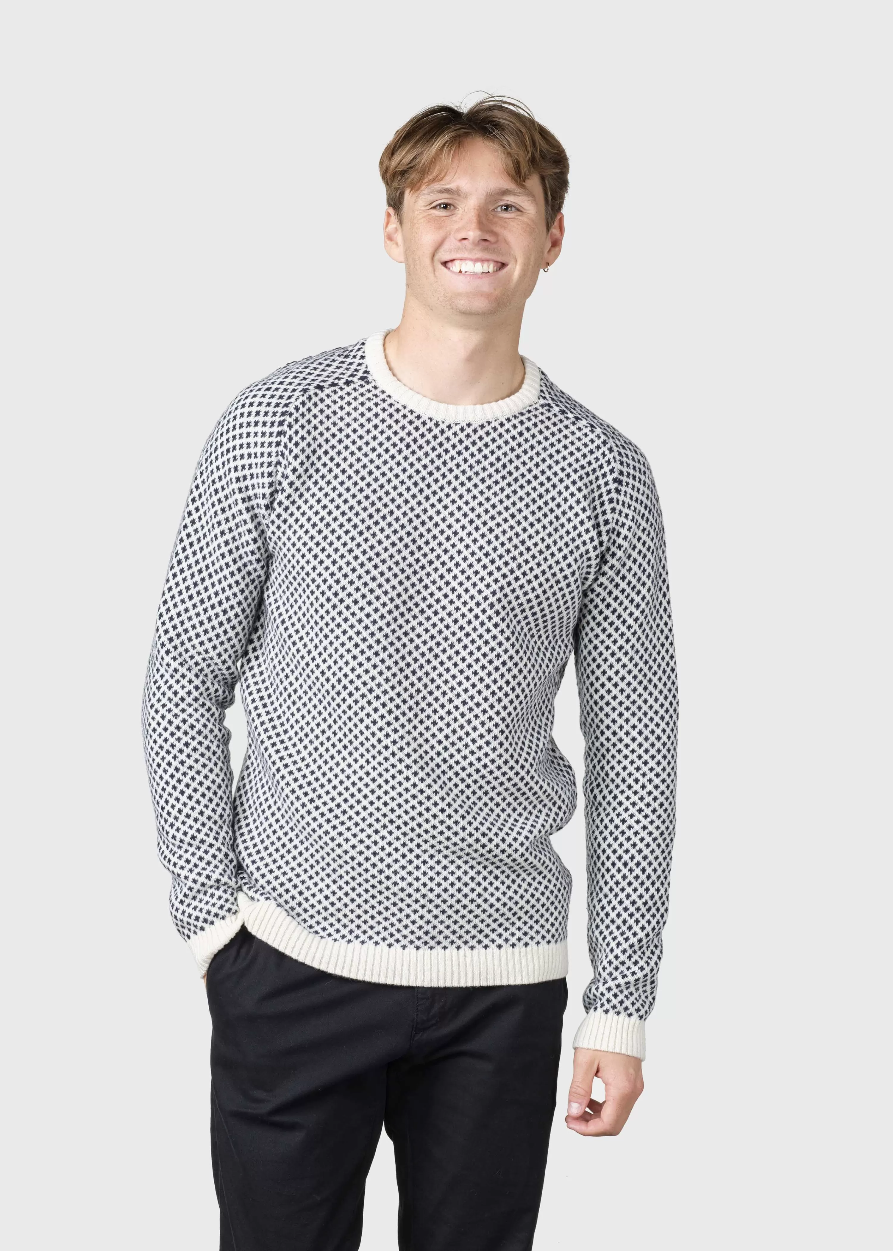 Klitmoller Collective Brushed Merino wool*Rene knit - Cream/navy