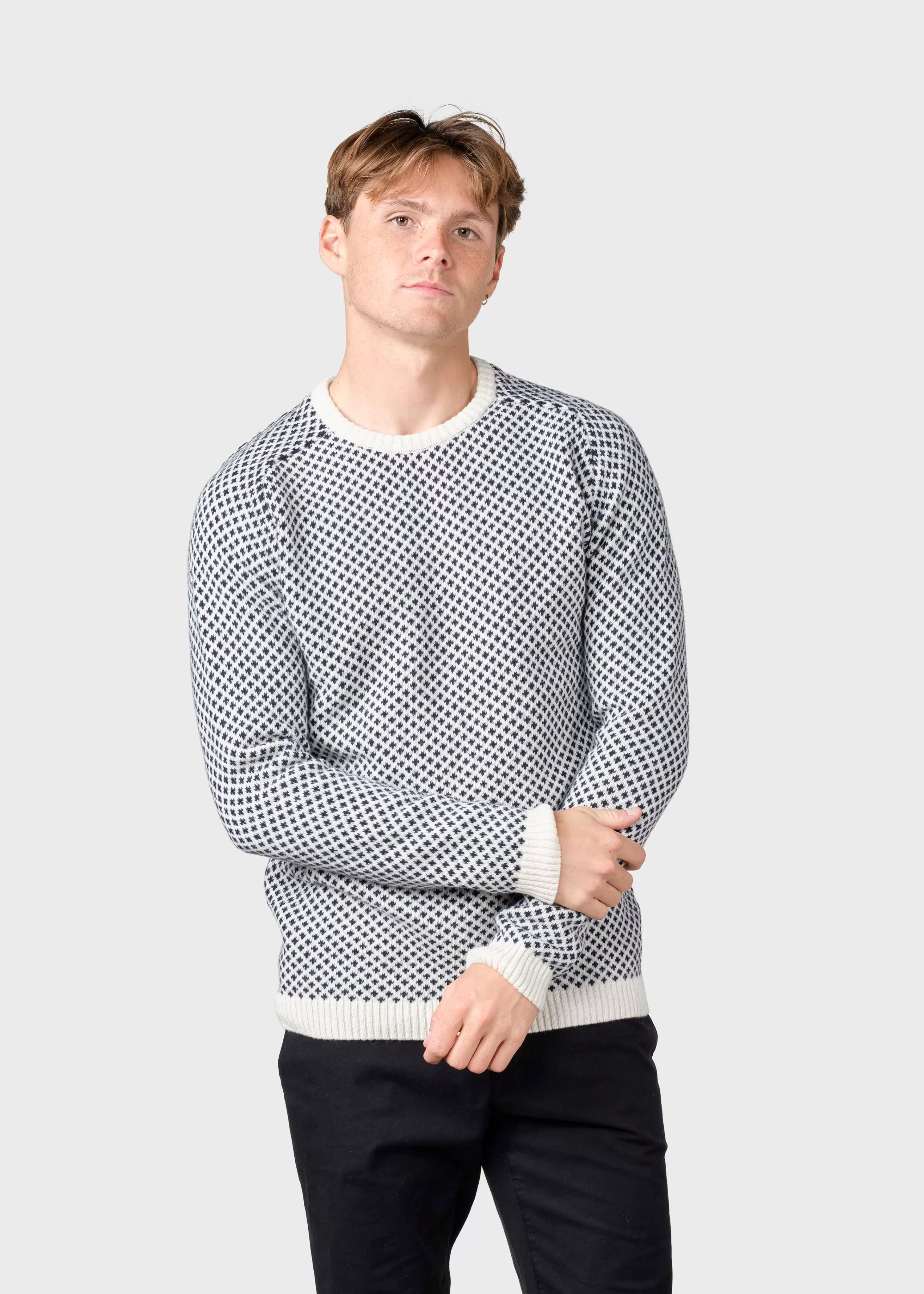 Klitmoller Collective Brushed Merino wool*Rene knit - Cream/navy