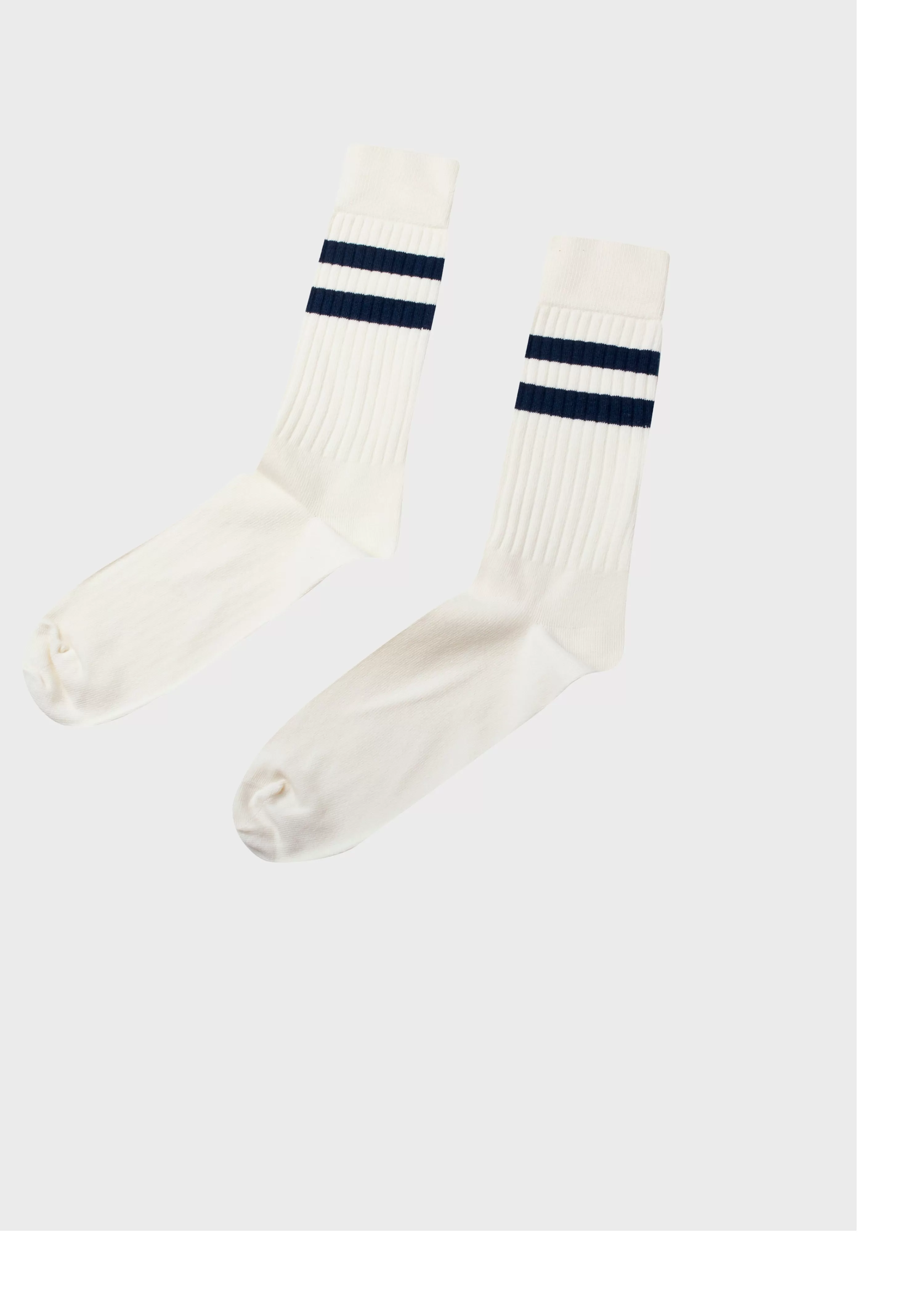 Klitmoller Collective Socks*Retro cotton sock - Cream/navy