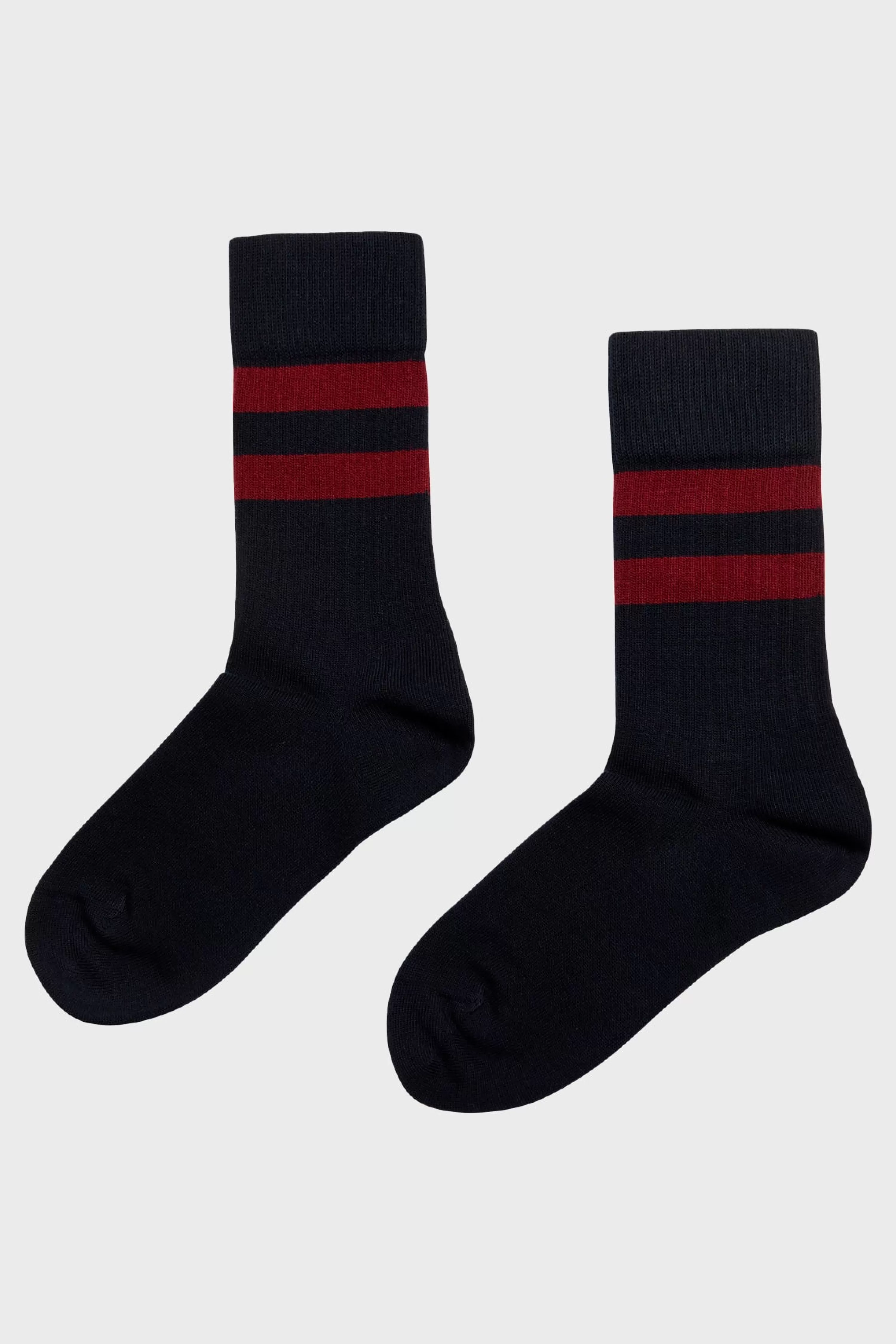 Klitmoller Collective Socks*Retro cotton sock - Navy/clay red