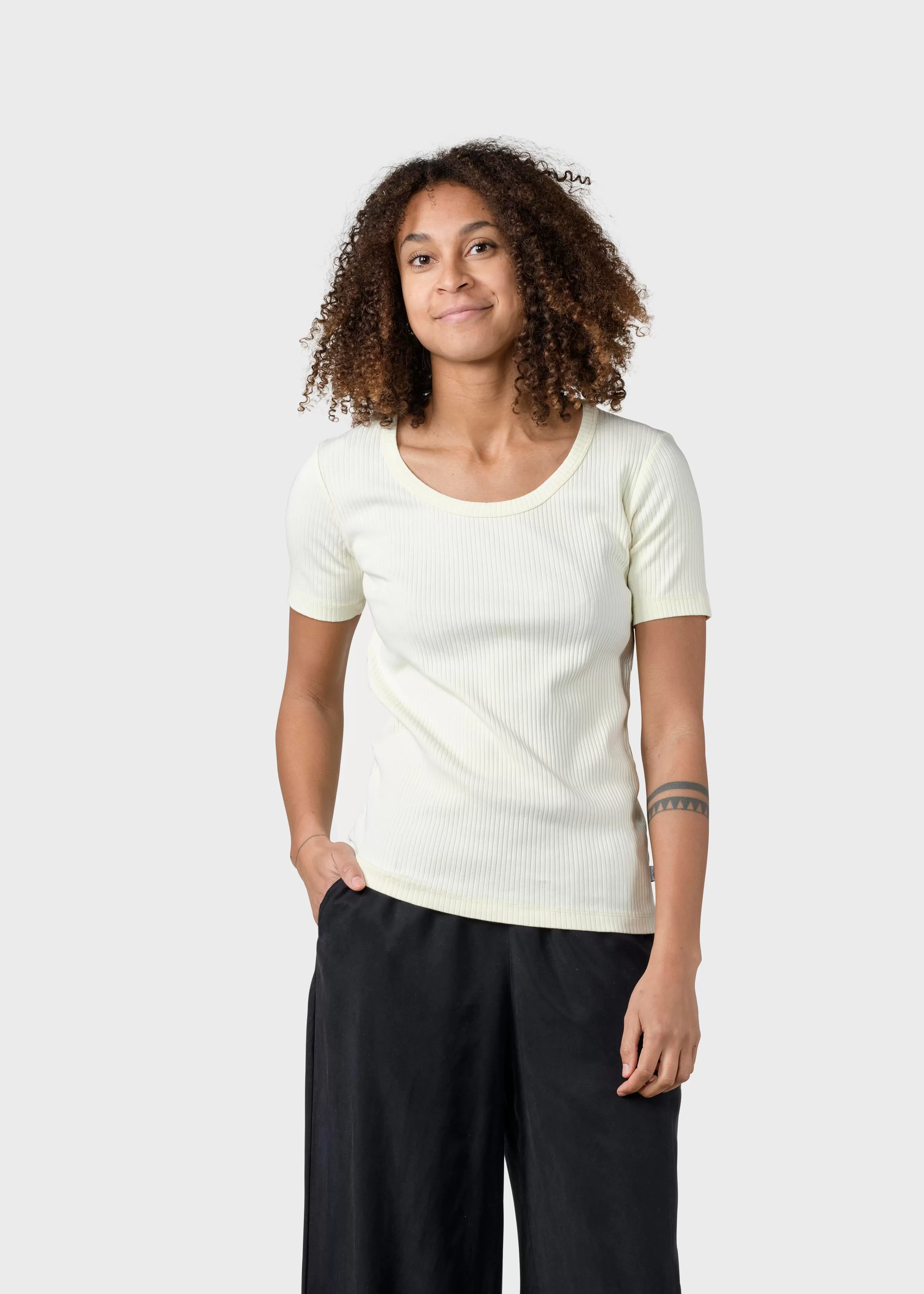 Klitmoller Collective Tees & Tops*Rib tee - Lemon sorbet