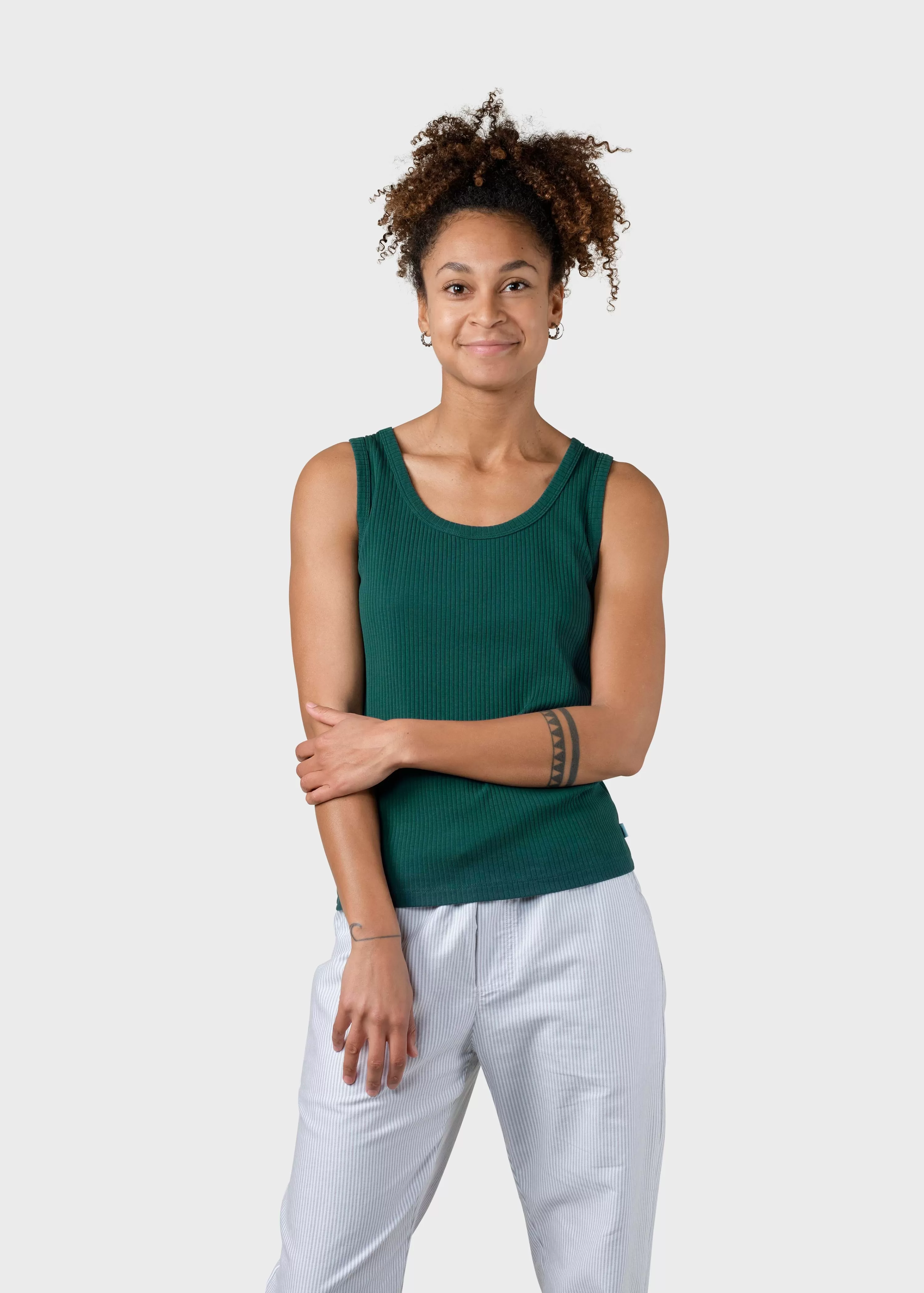 Klitmoller Collective Tees & Tops*Rib top - Moss Green