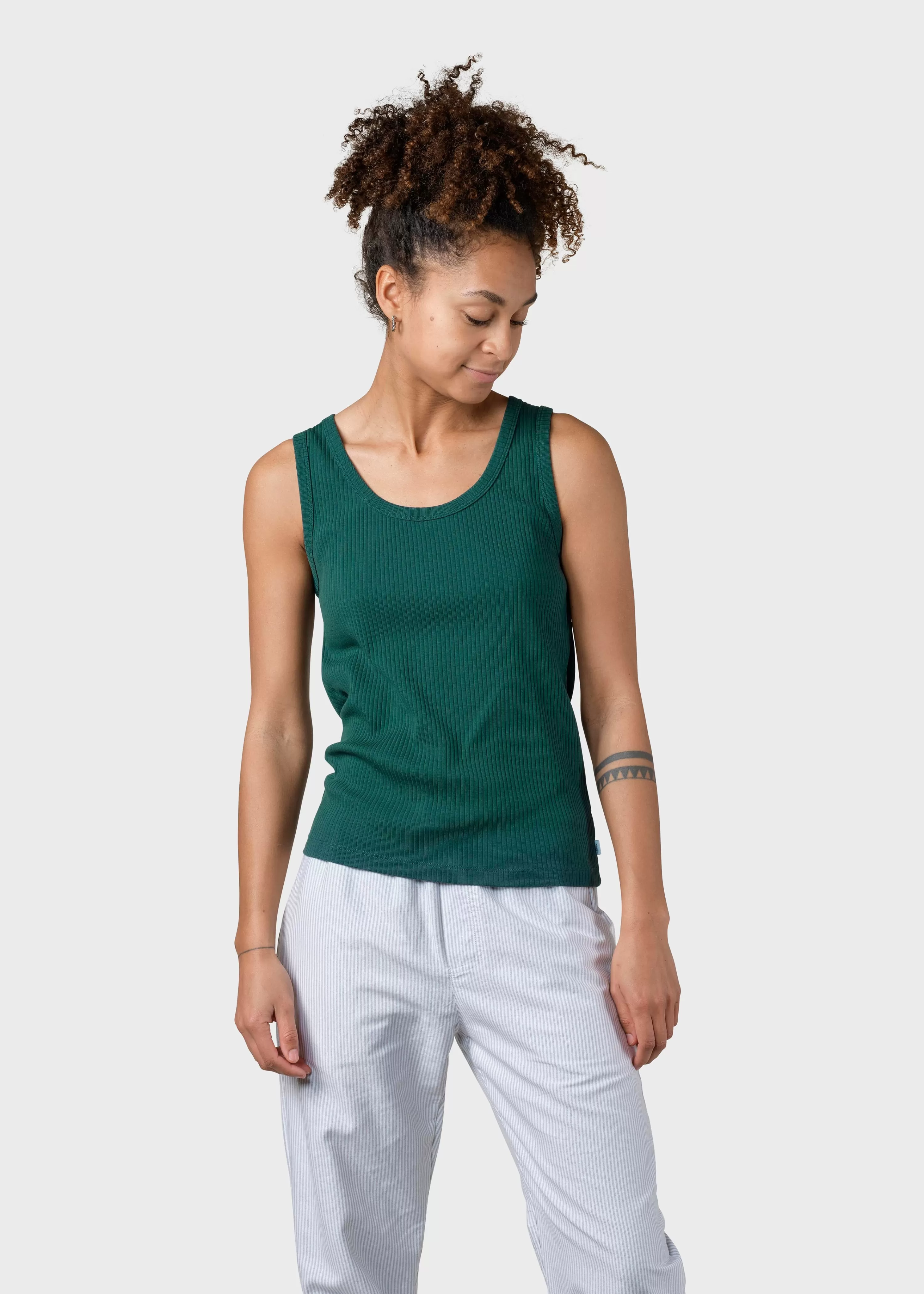 Klitmoller Collective Tees & Tops*Rib top - Moss Green