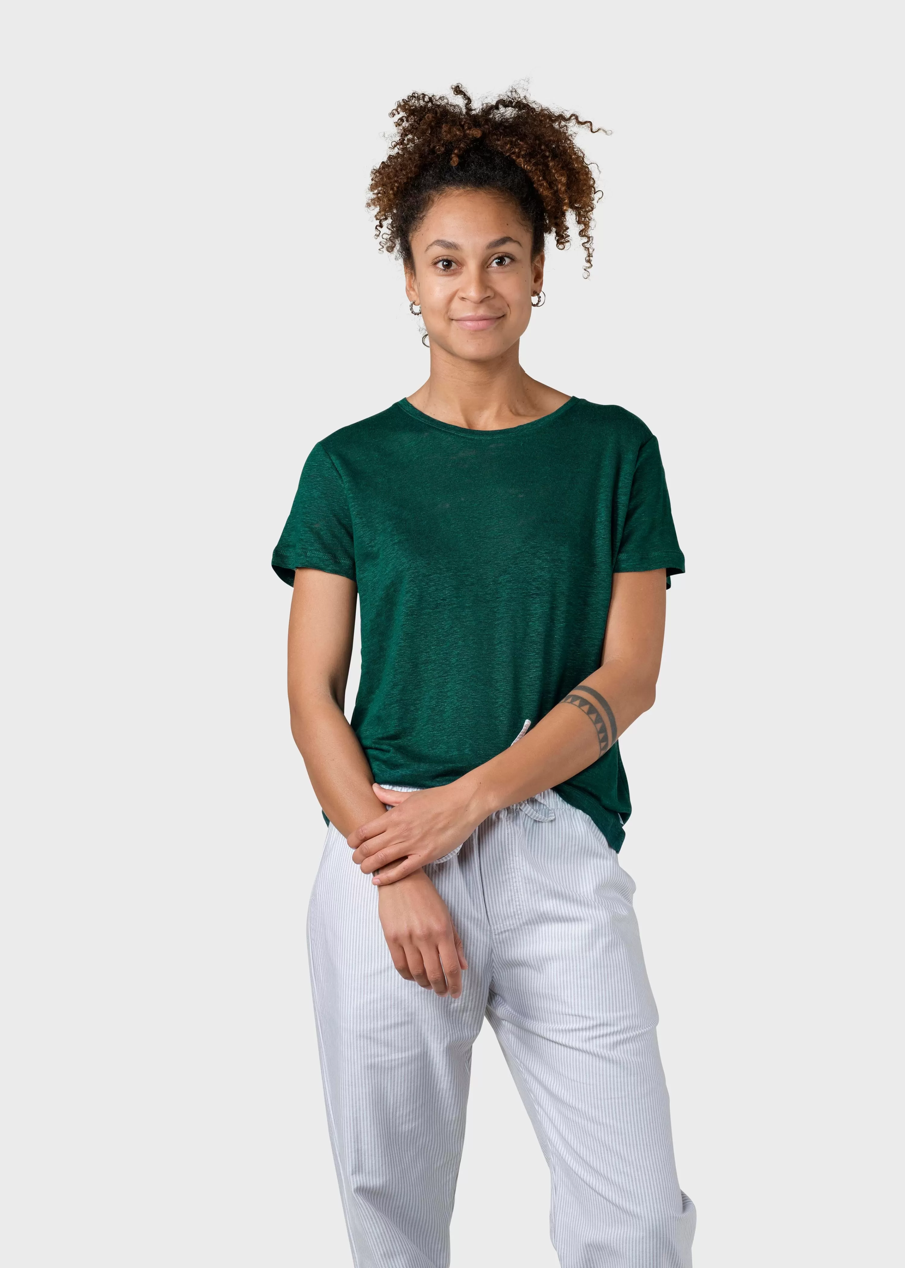 Klitmoller Collective Tees & Tops*Rikke linen tee - Moss Green