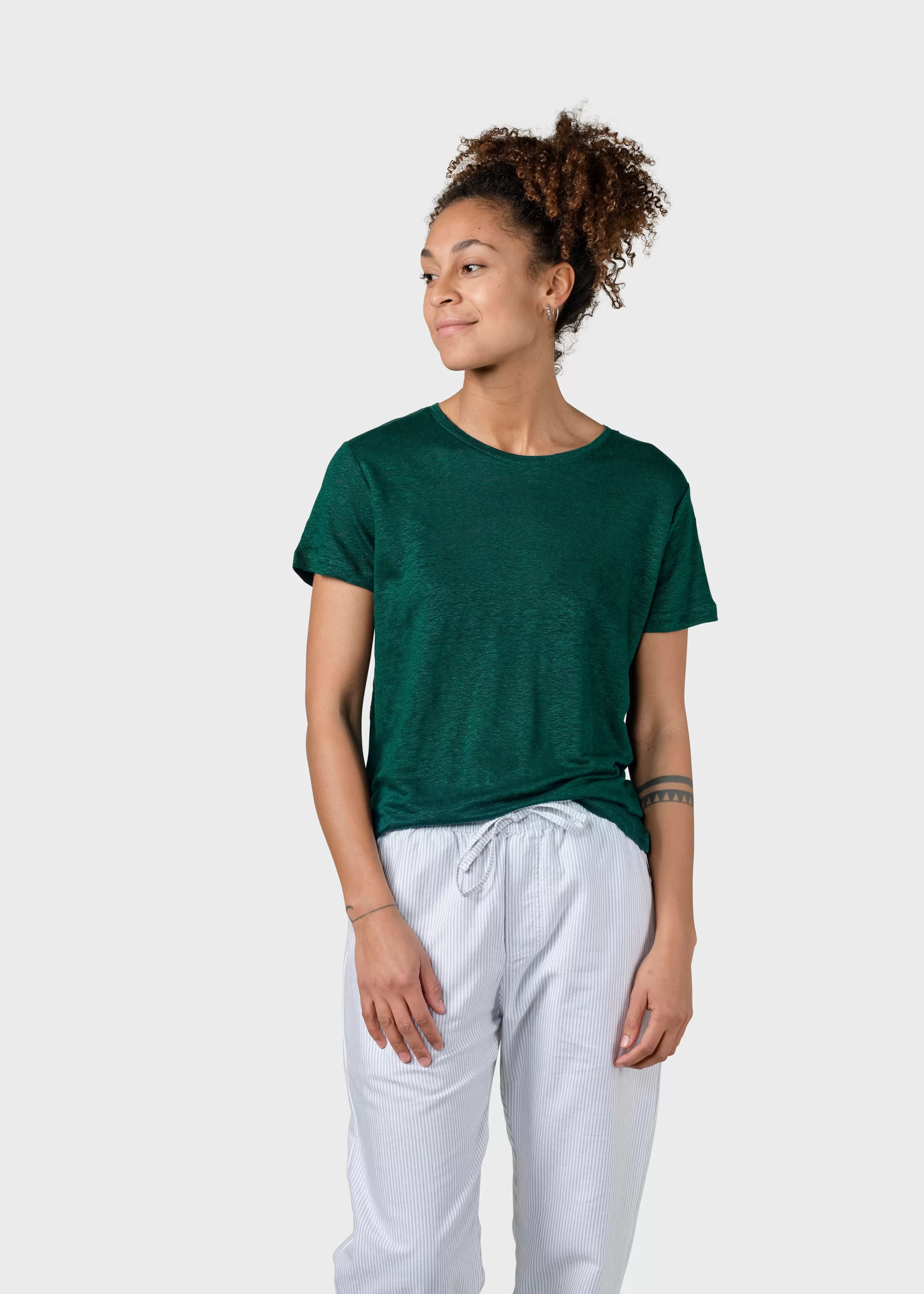 Klitmoller Collective Tees & Tops*Rikke linen tee - Moss Green