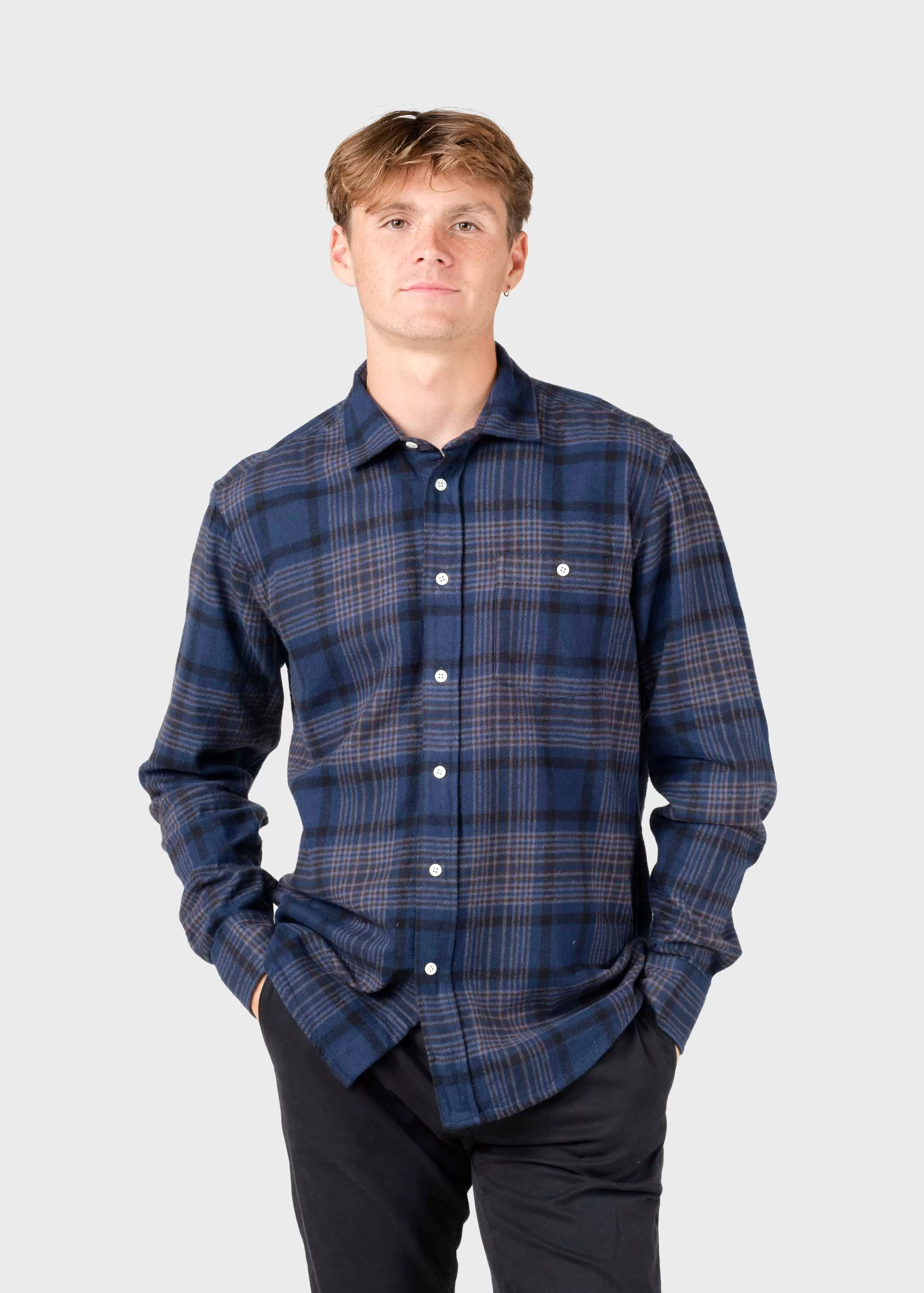 Klitmoller Collective Shirts*Rocco shirt - Navy check