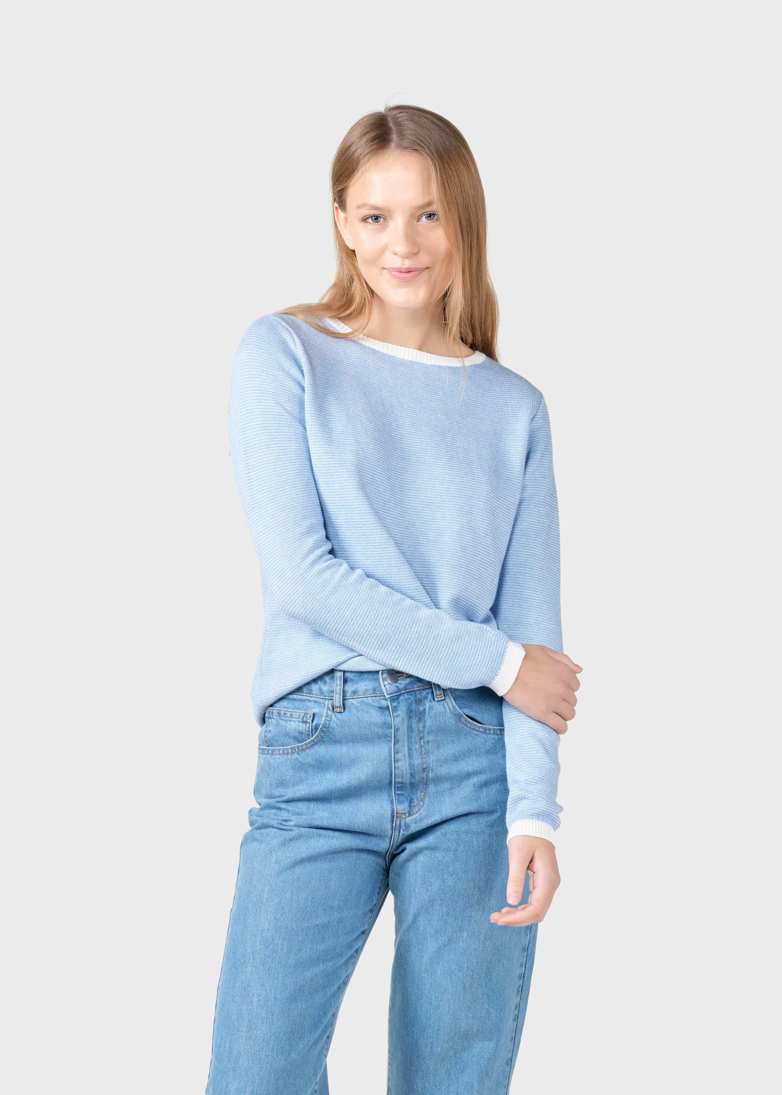 Klitmoller Collective Knitwear | Cotton/Cashmere*Rosa knit - Cream/light blue