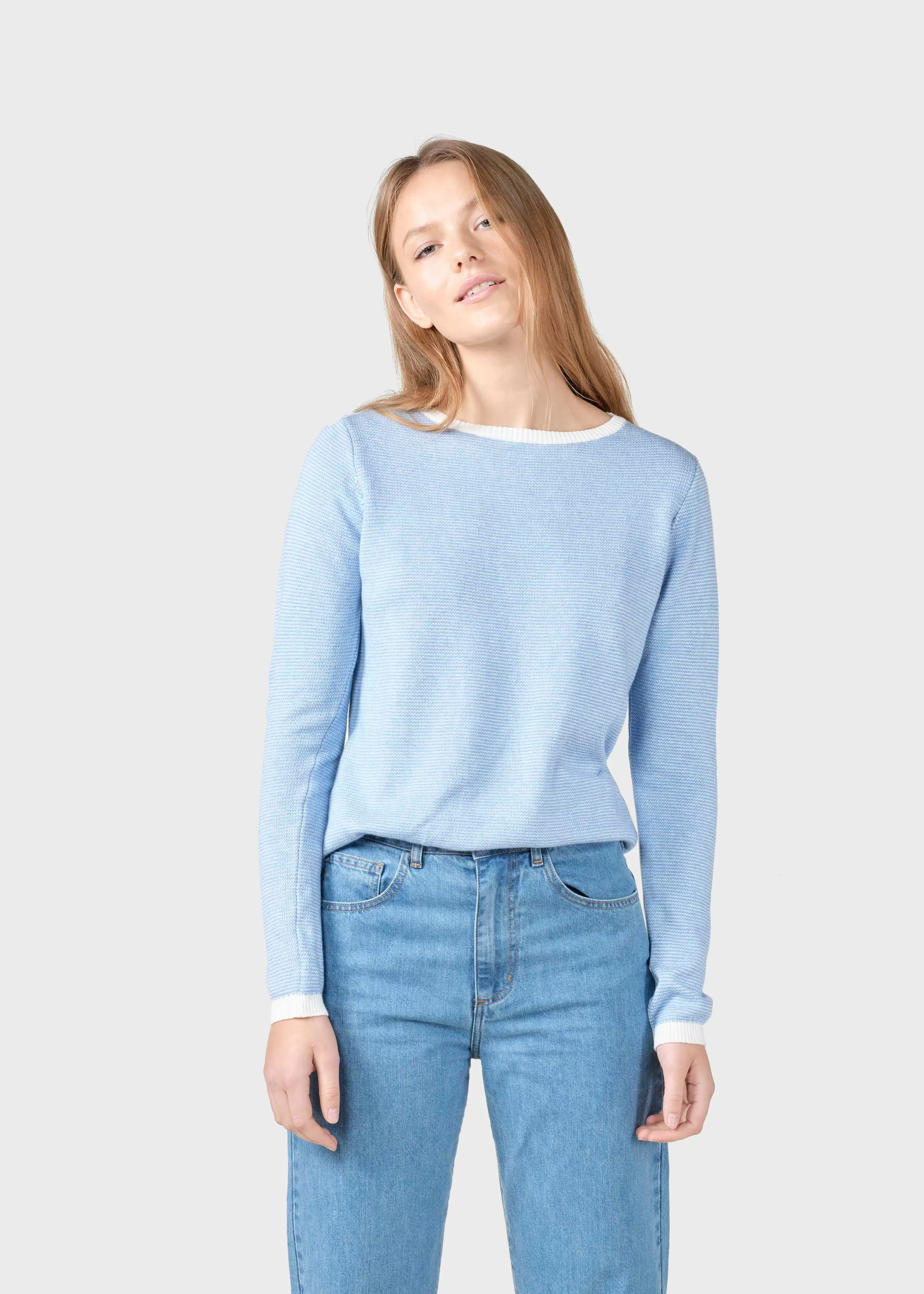 Klitmoller Collective Knitwear | Cotton/Cashmere*Rosa knit - Cream/light blue