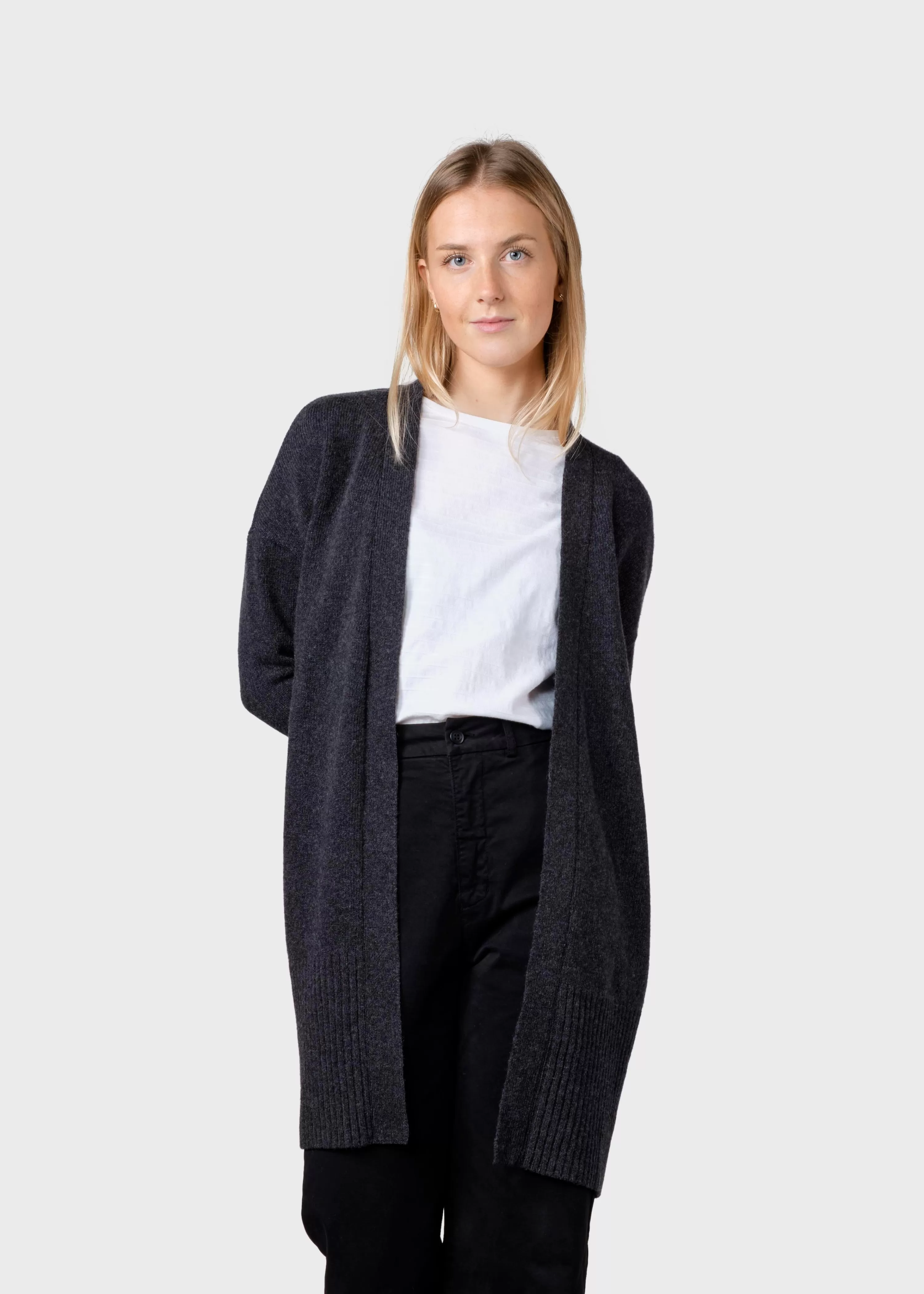 Klitmoller Collective Knitwear | Brushed Merino wool*Rosemarie knit cardigan - Anthracite