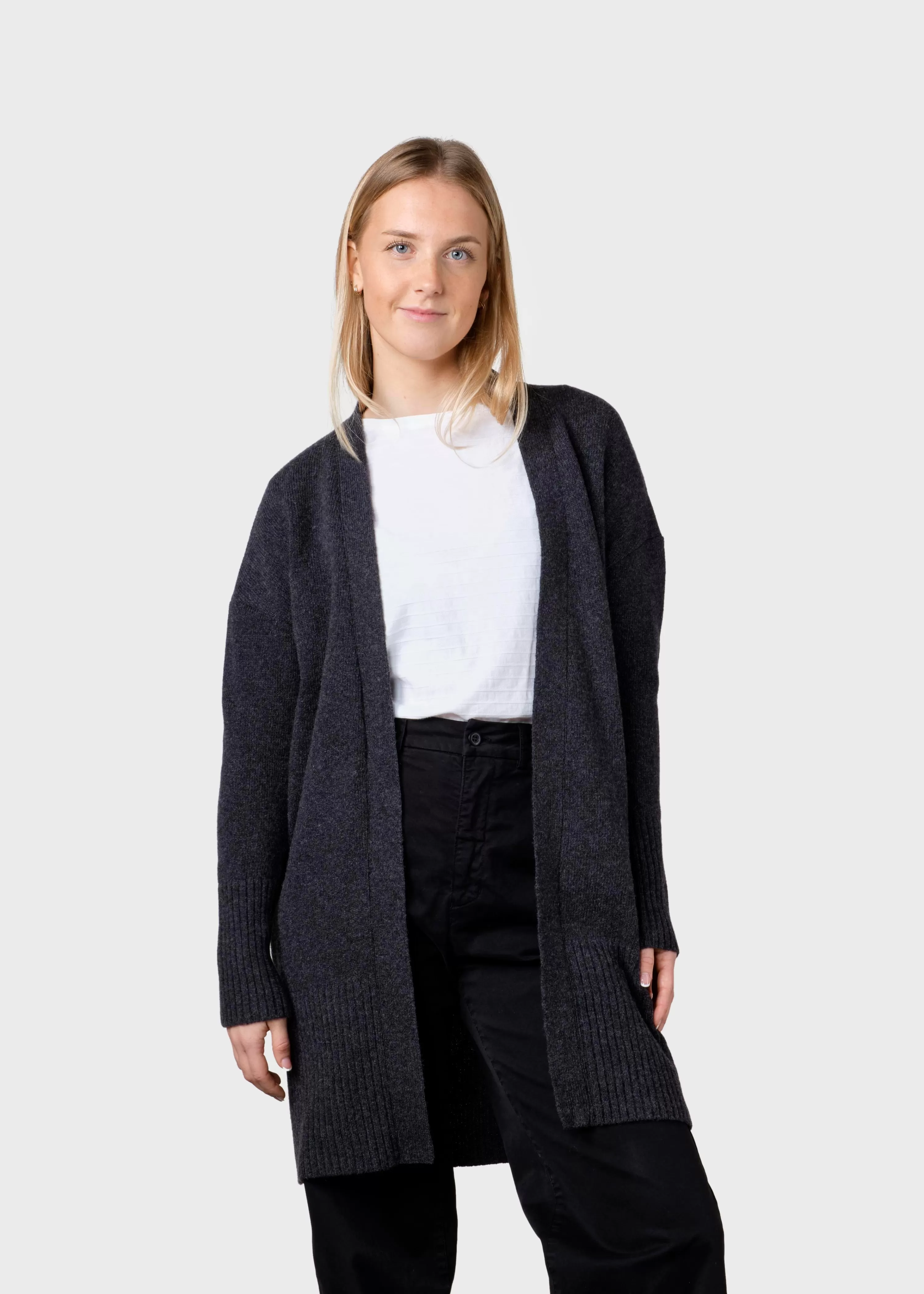 Klitmoller Collective Knitwear | Brushed Merino wool*Rosemarie knit cardigan - Anthracite