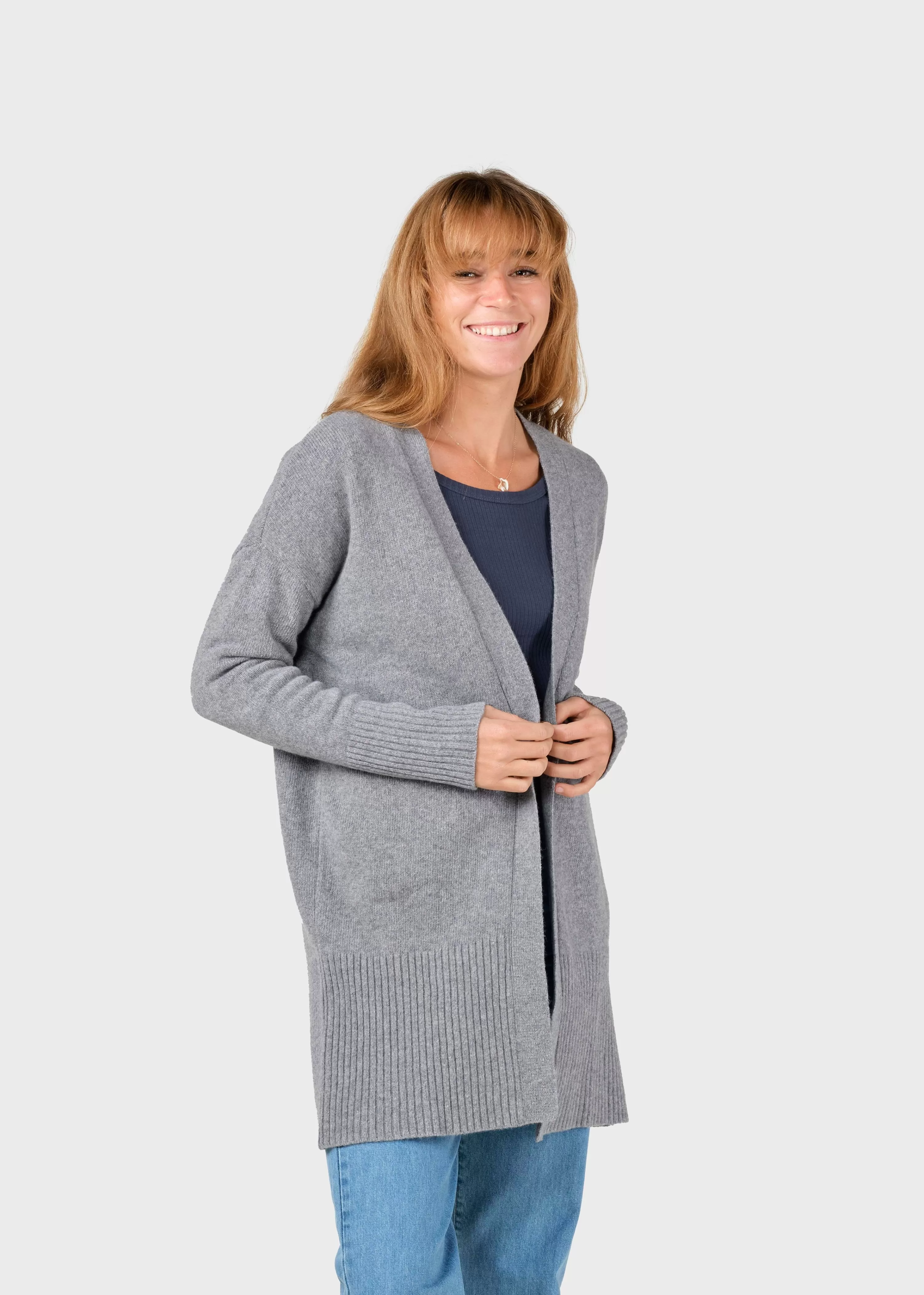 Klitmoller Collective Knitwear | Brushed Merino wool*Rosemarie knit cardigan - Light grey