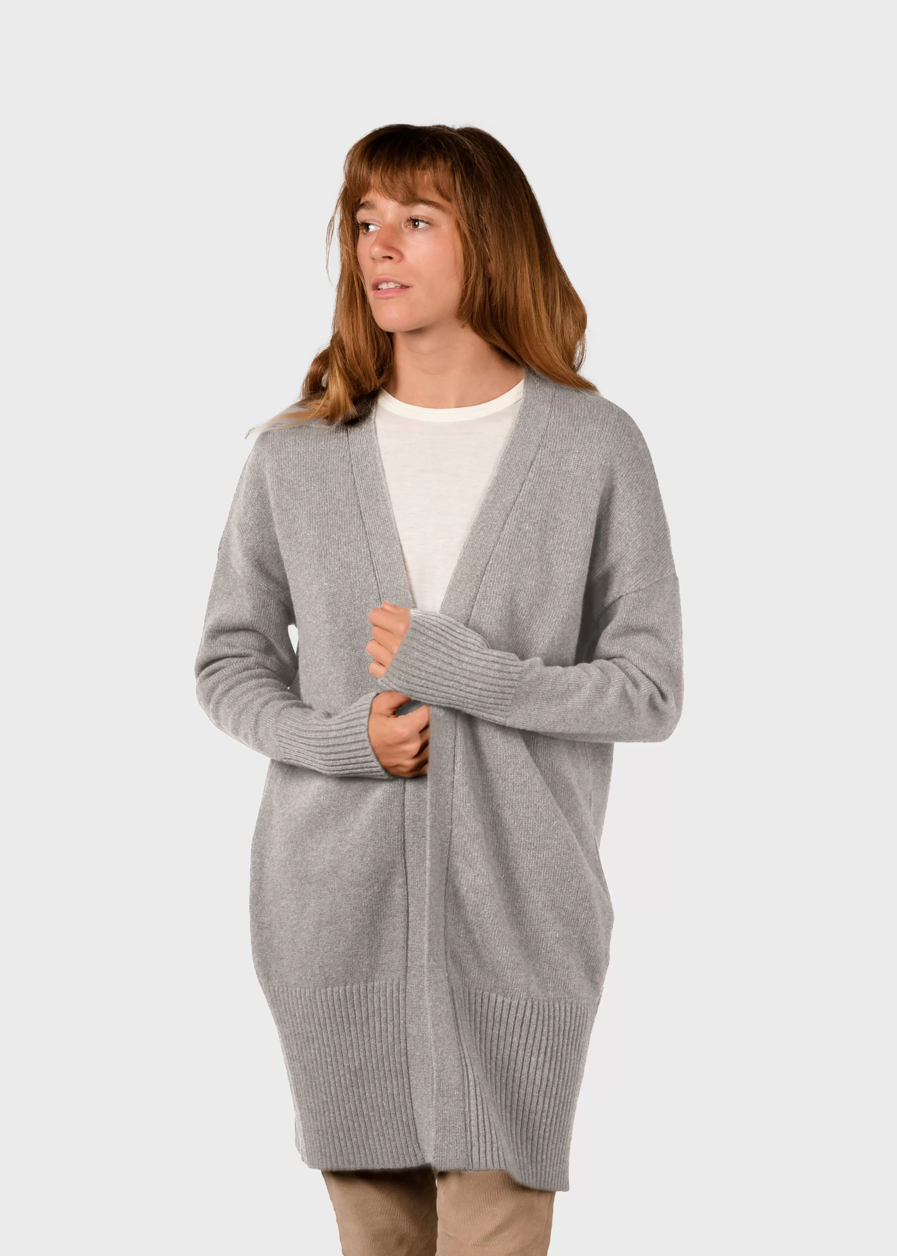 Klitmoller Collective Knitwear | Brushed Merino wool*Rosemarie knit cardigan - Pastel grey