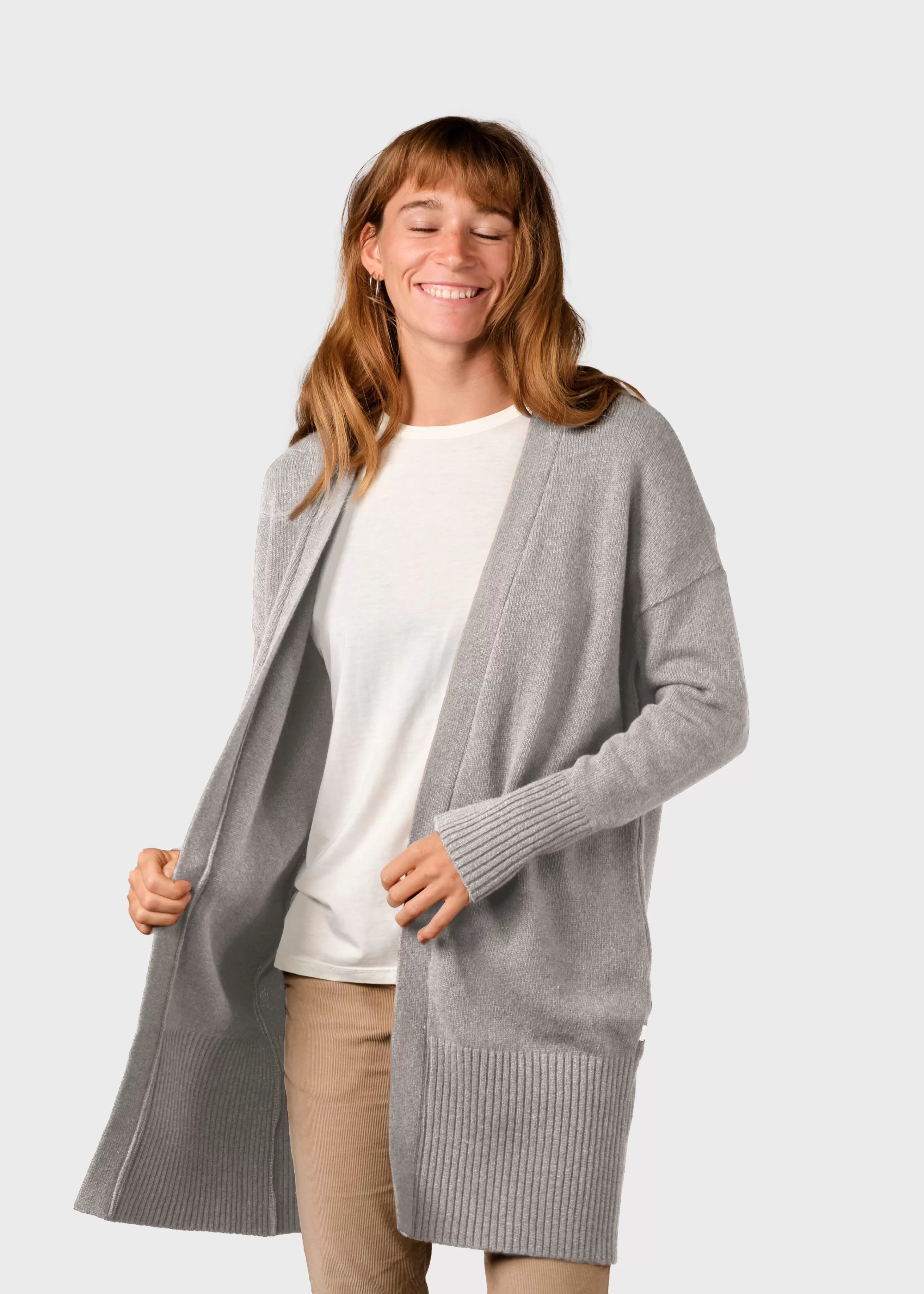 Klitmoller Collective Knitwear | Brushed Merino wool*Rosemarie knit cardigan - Pastel grey