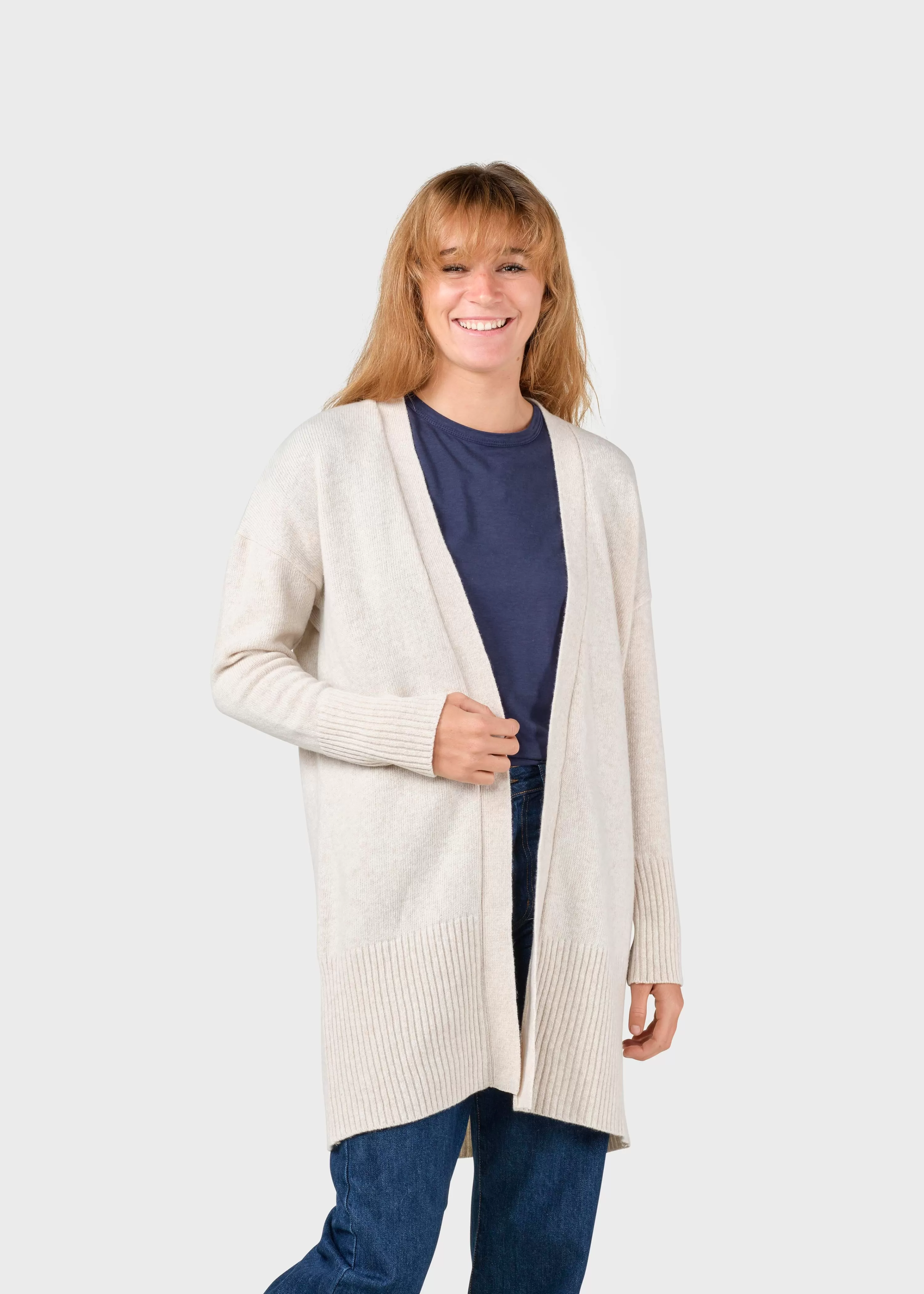 Klitmoller Collective Knitwear | Brushed Merino wool*Rosemarie knit cardigan - Pastel sand