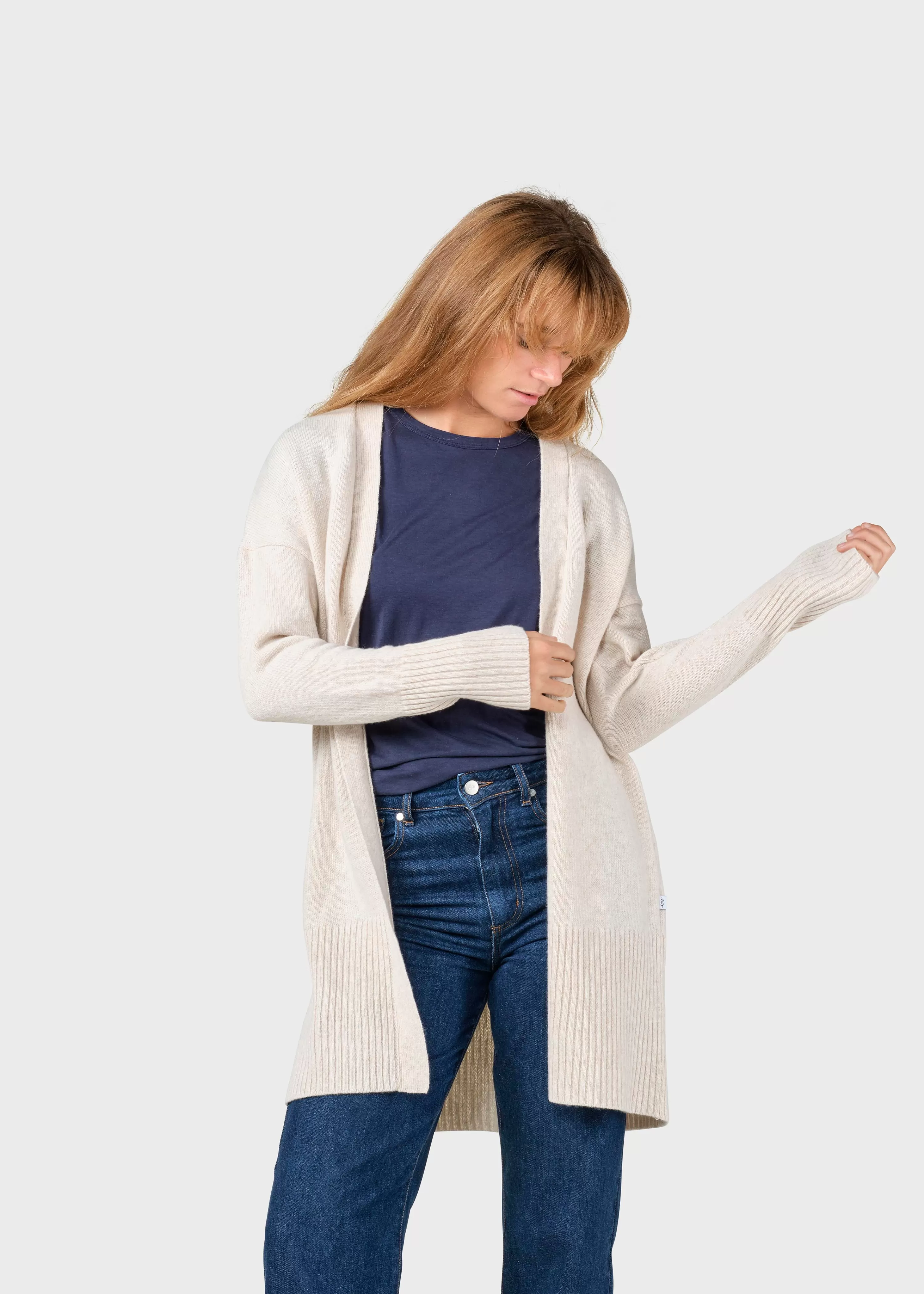 Klitmoller Collective Knitwear | Brushed Merino wool*Rosemarie knit cardigan - Pastel sand