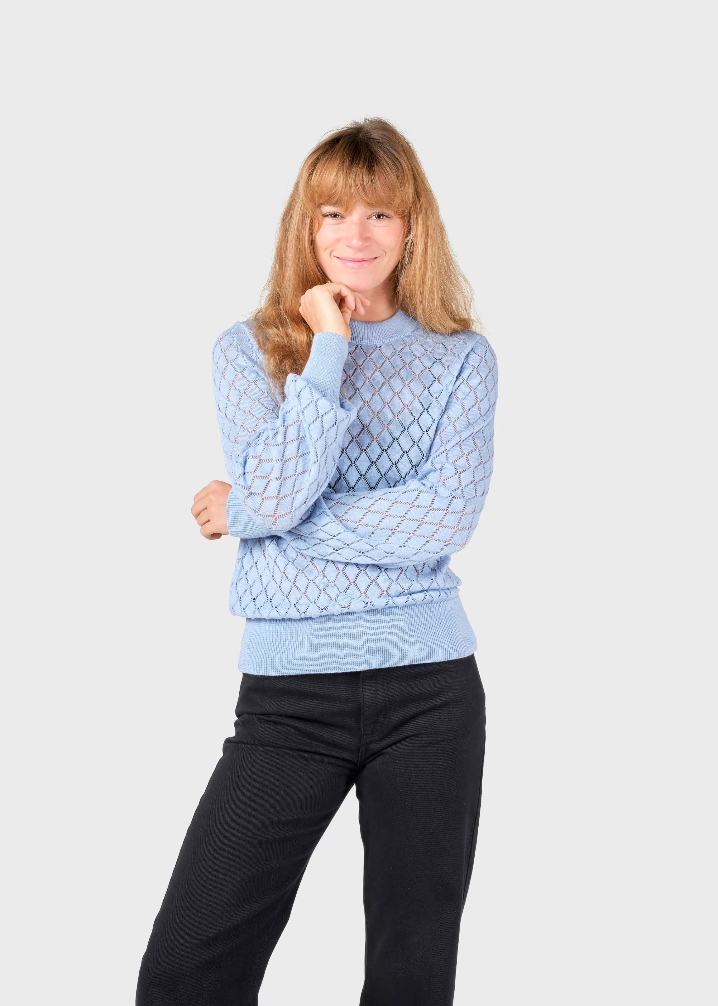 Klitmoller Collective Knitwear | Extrafine Merino wool*Sille knit - Light blue