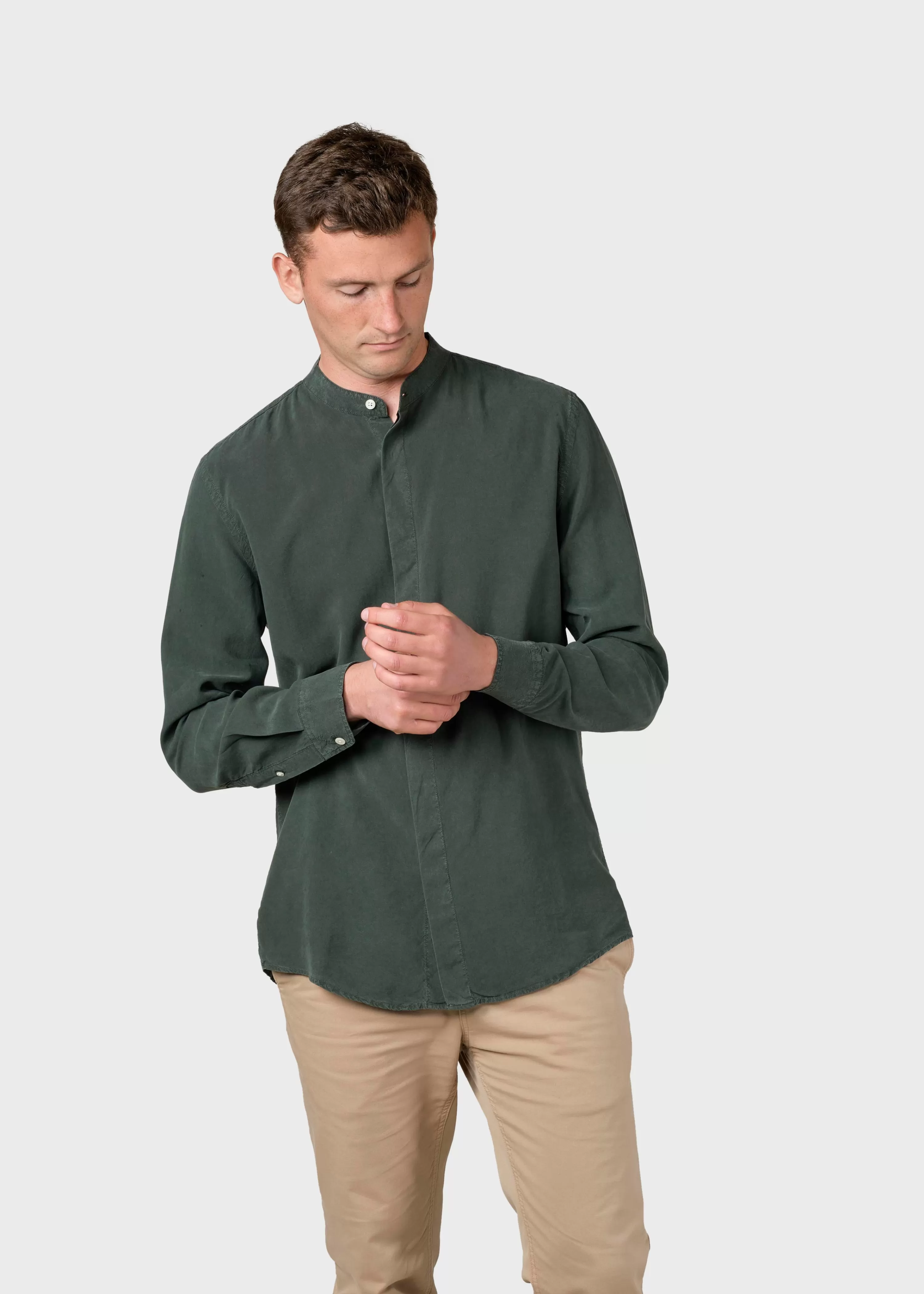 Klitmoller Collective Shirts*Simon lyocell shirt - Olive