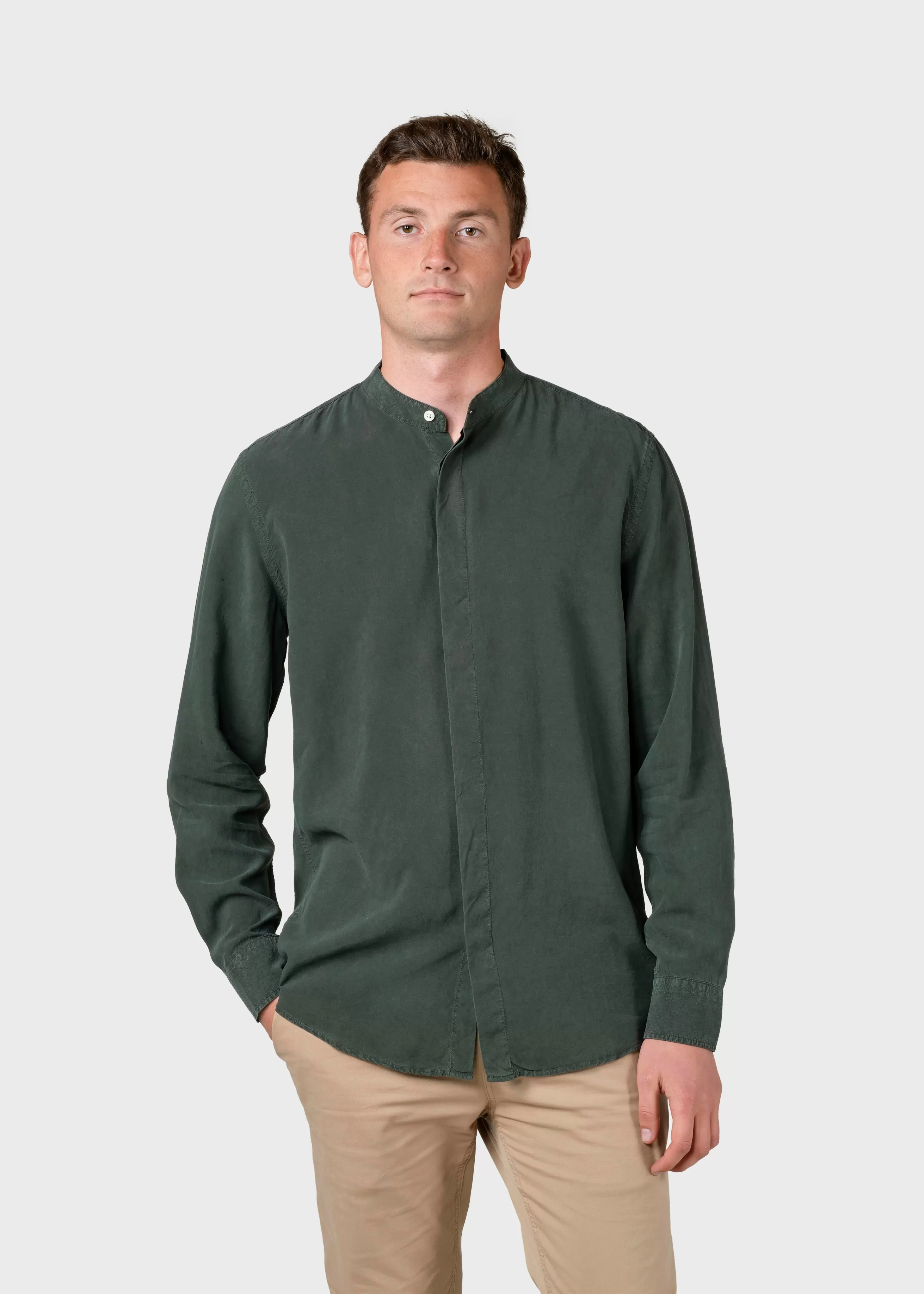 Klitmoller Collective Shirts*Simon lyocell shirt - Olive