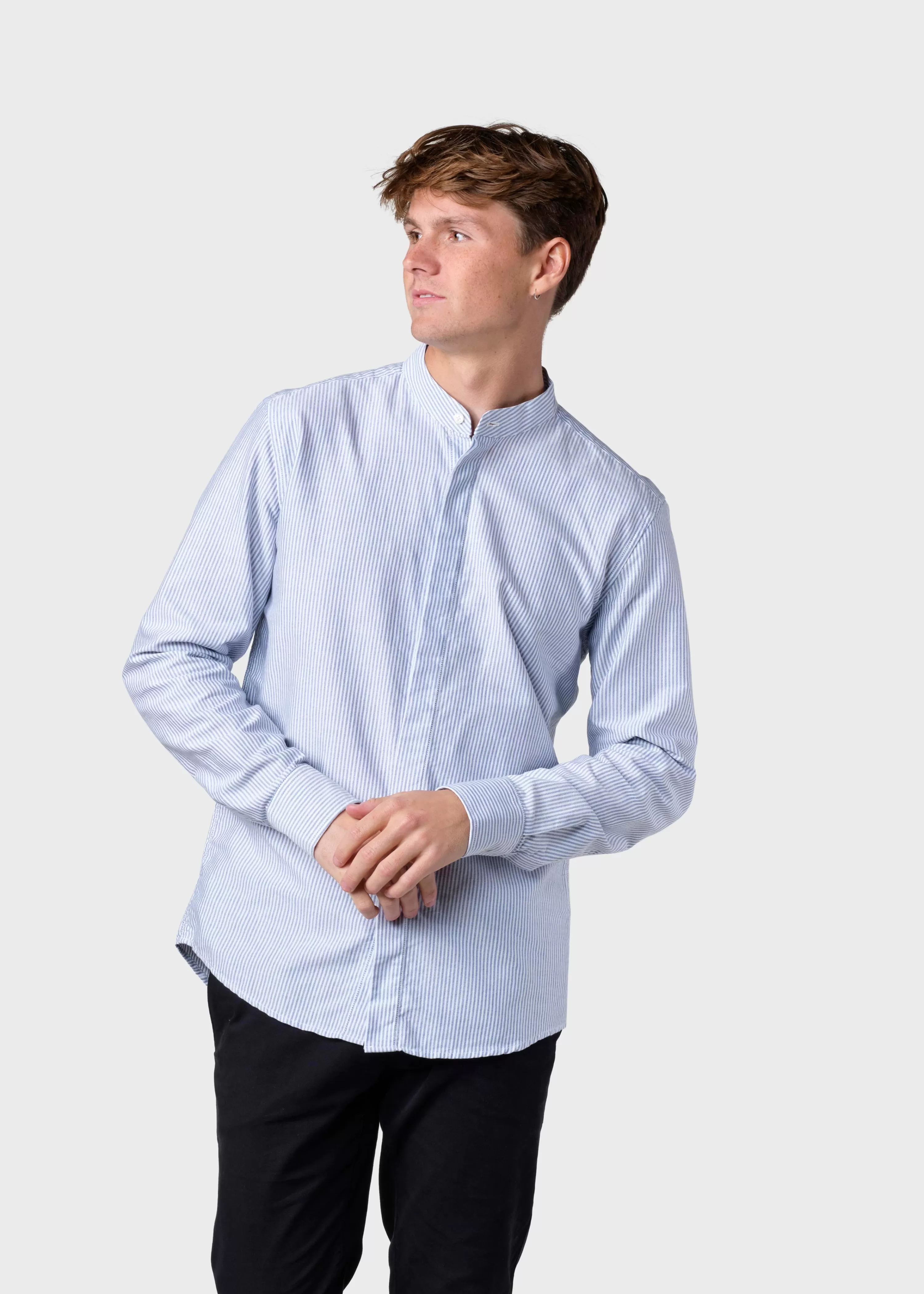 Klitmoller Collective Shirts*Simon striped shirt - White/navy