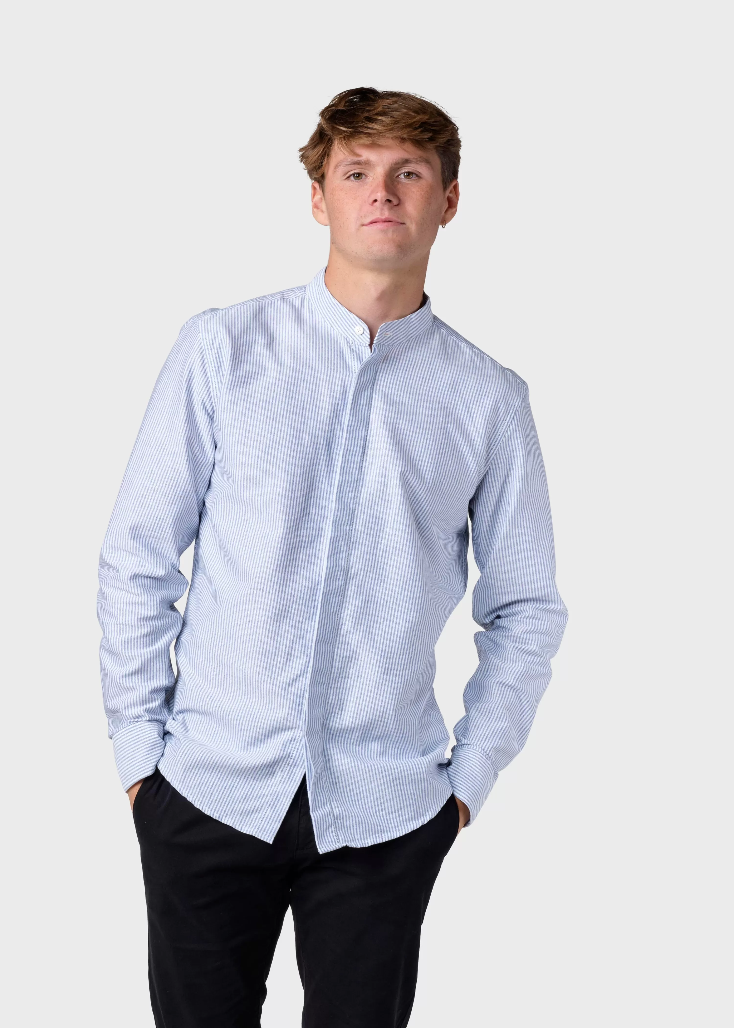 Klitmoller Collective Shirts*Simon striped shirt - White/navy