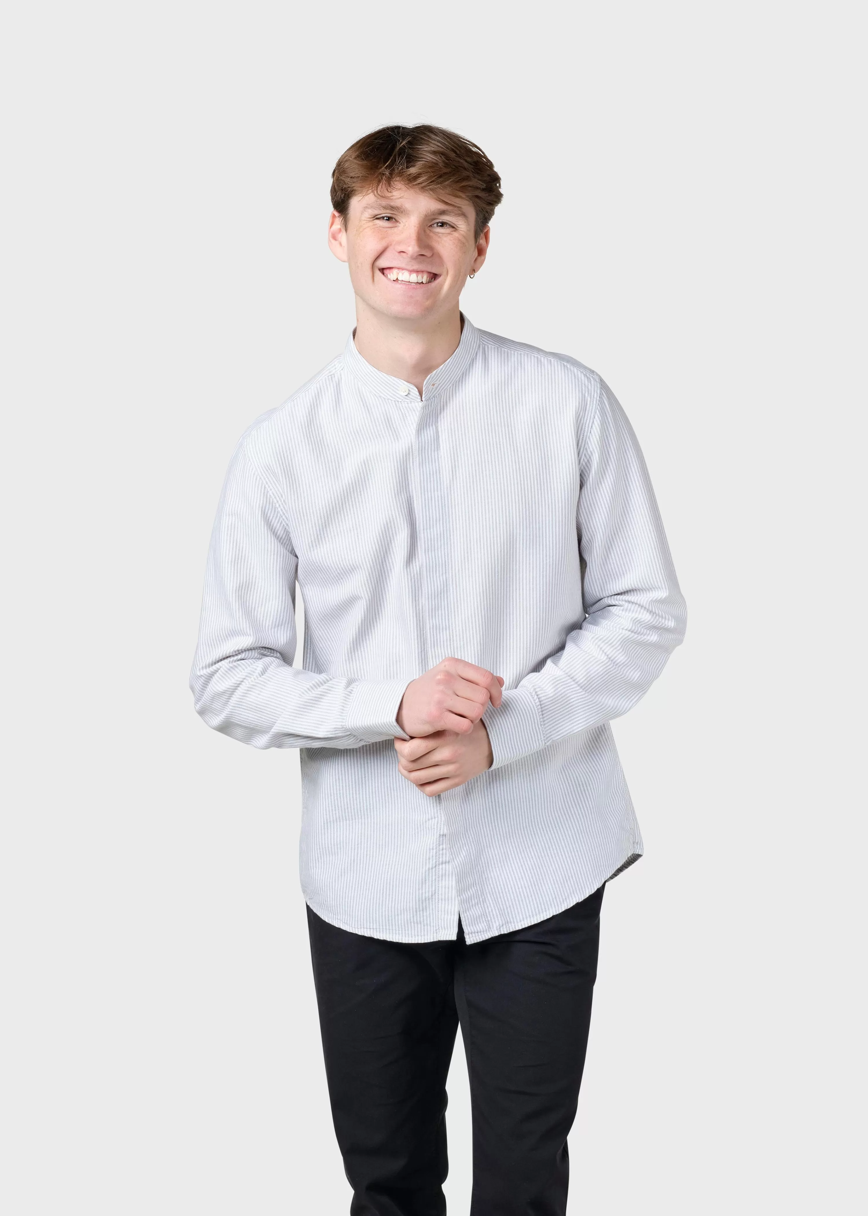 Klitmoller Collective Shirts*Simon striped shirt - White/sand