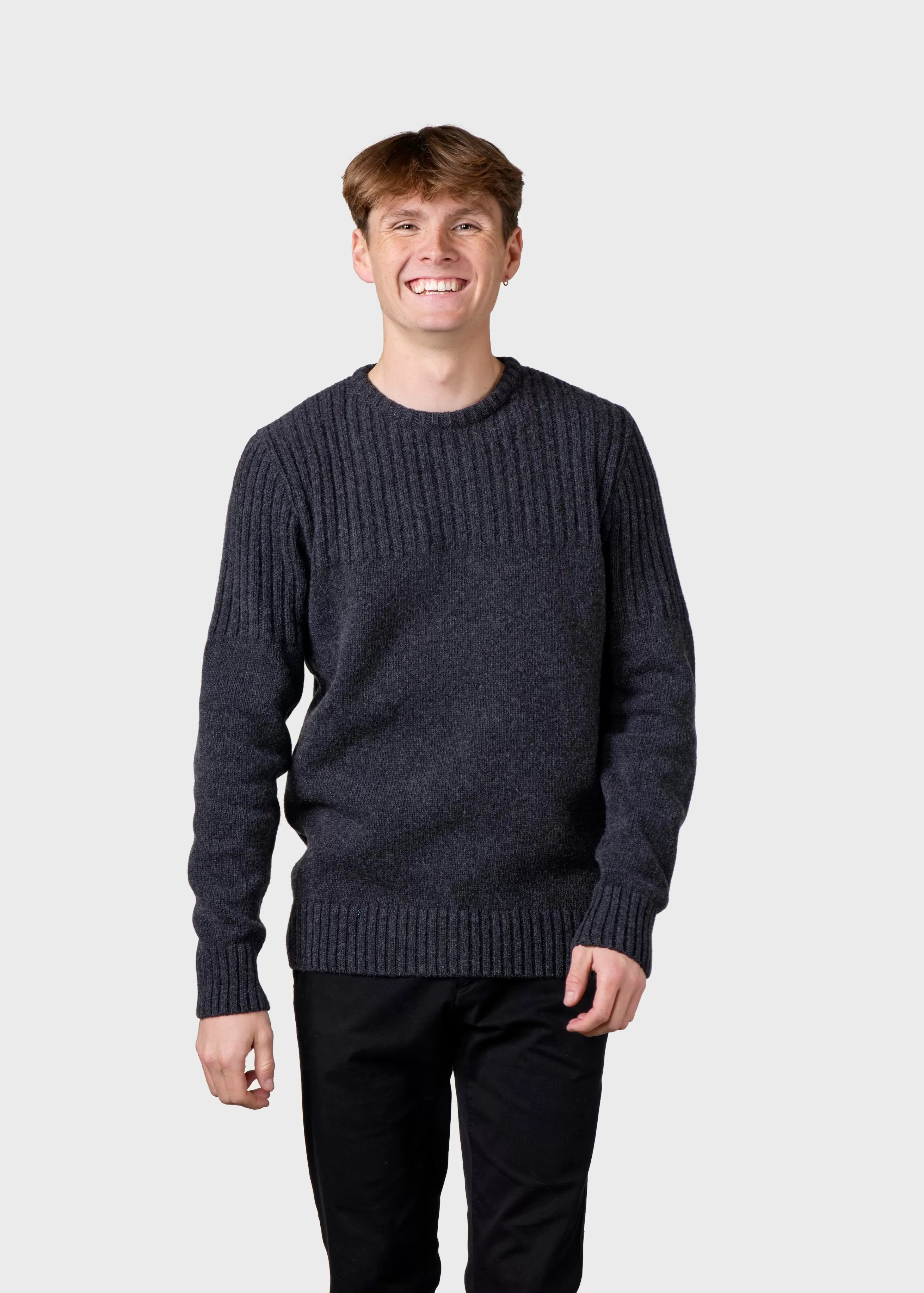 Klitmoller Collective Brushed Merino wool*Søren knit - Anthracite