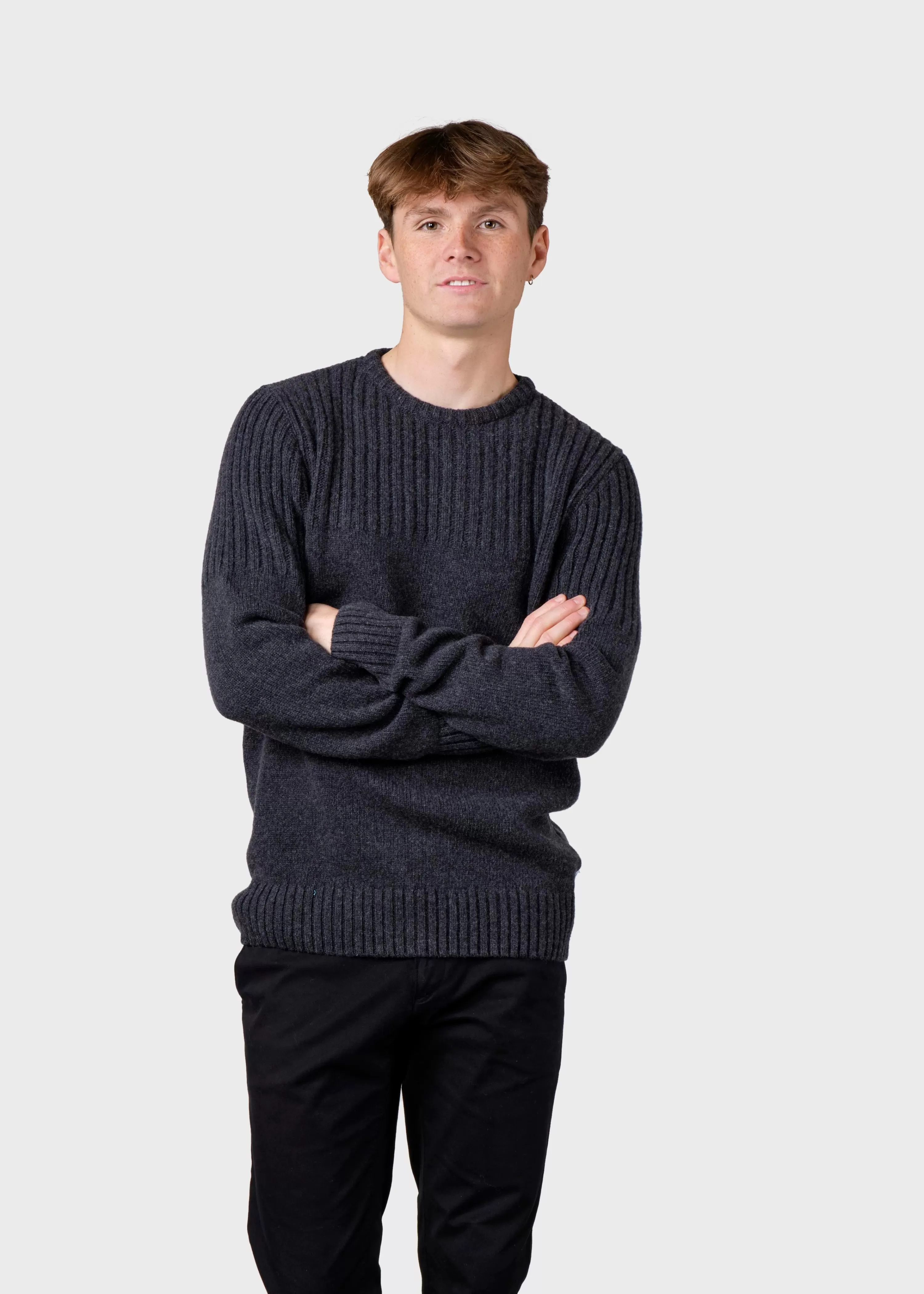 Klitmoller Collective Brushed Merino wool*Søren knit - Anthracite