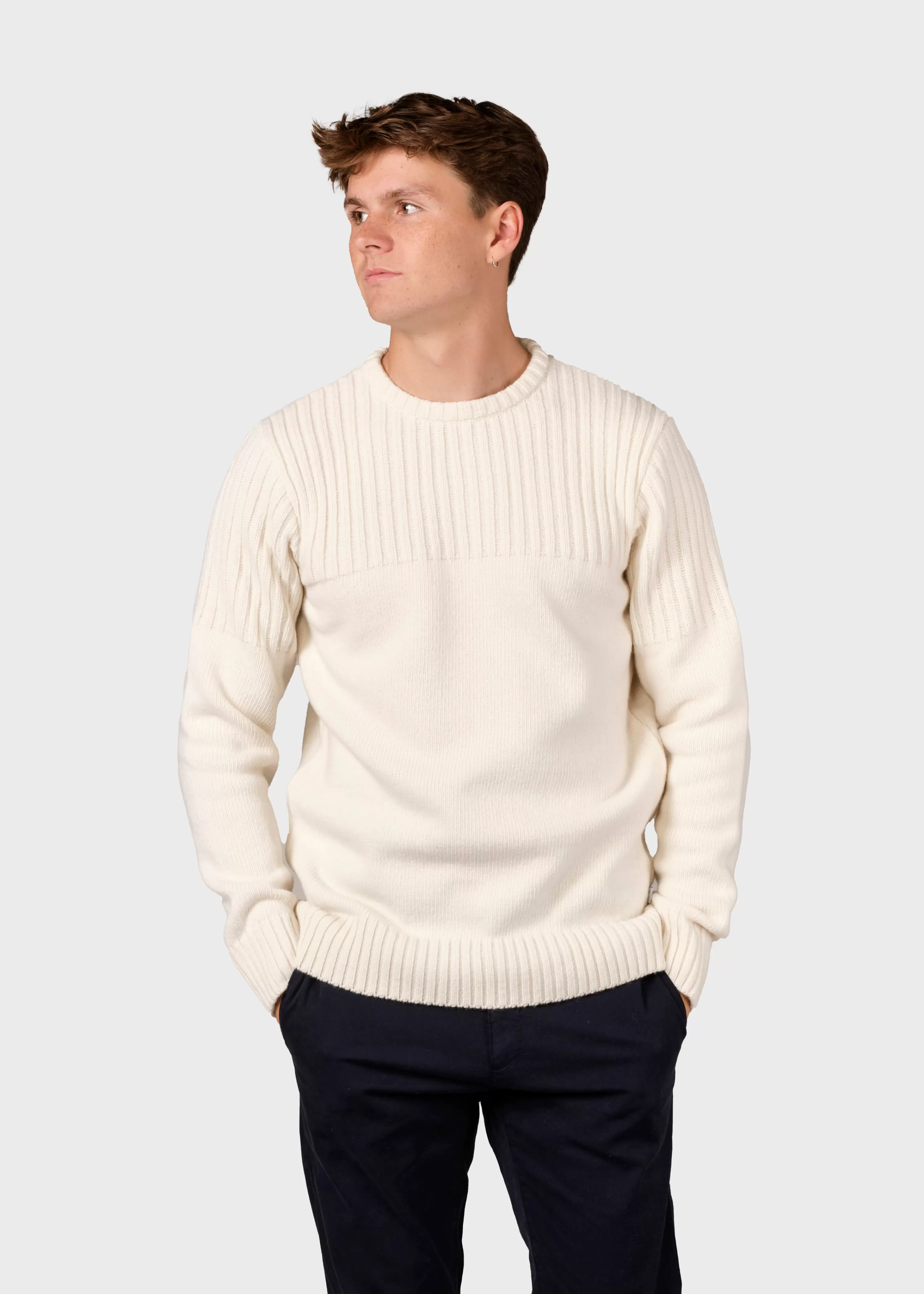 Klitmoller Collective Brushed Merino wool*Søren knit - Cream