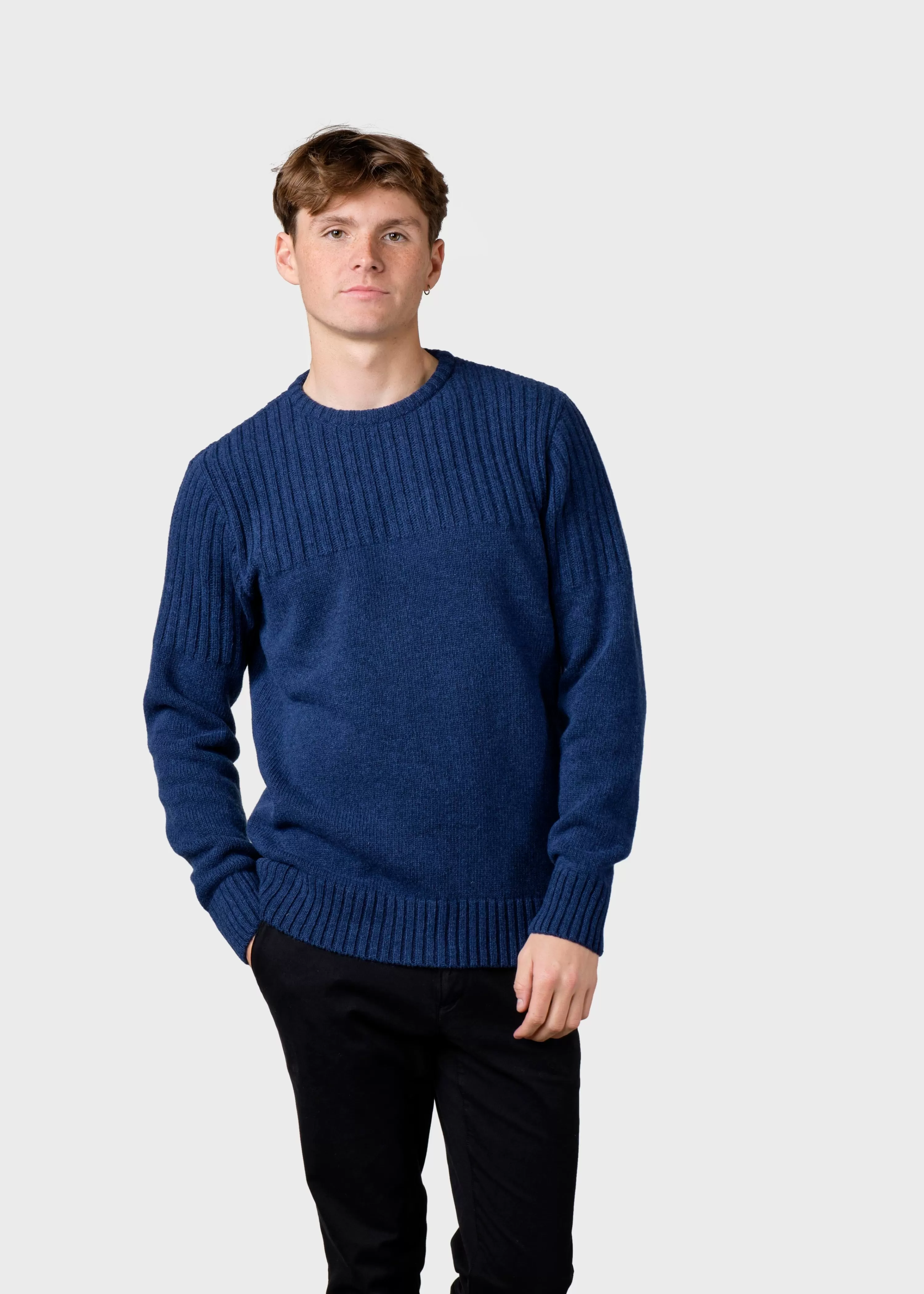 Klitmoller Collective Brushed Merino wool*Søren knit - Deep blue