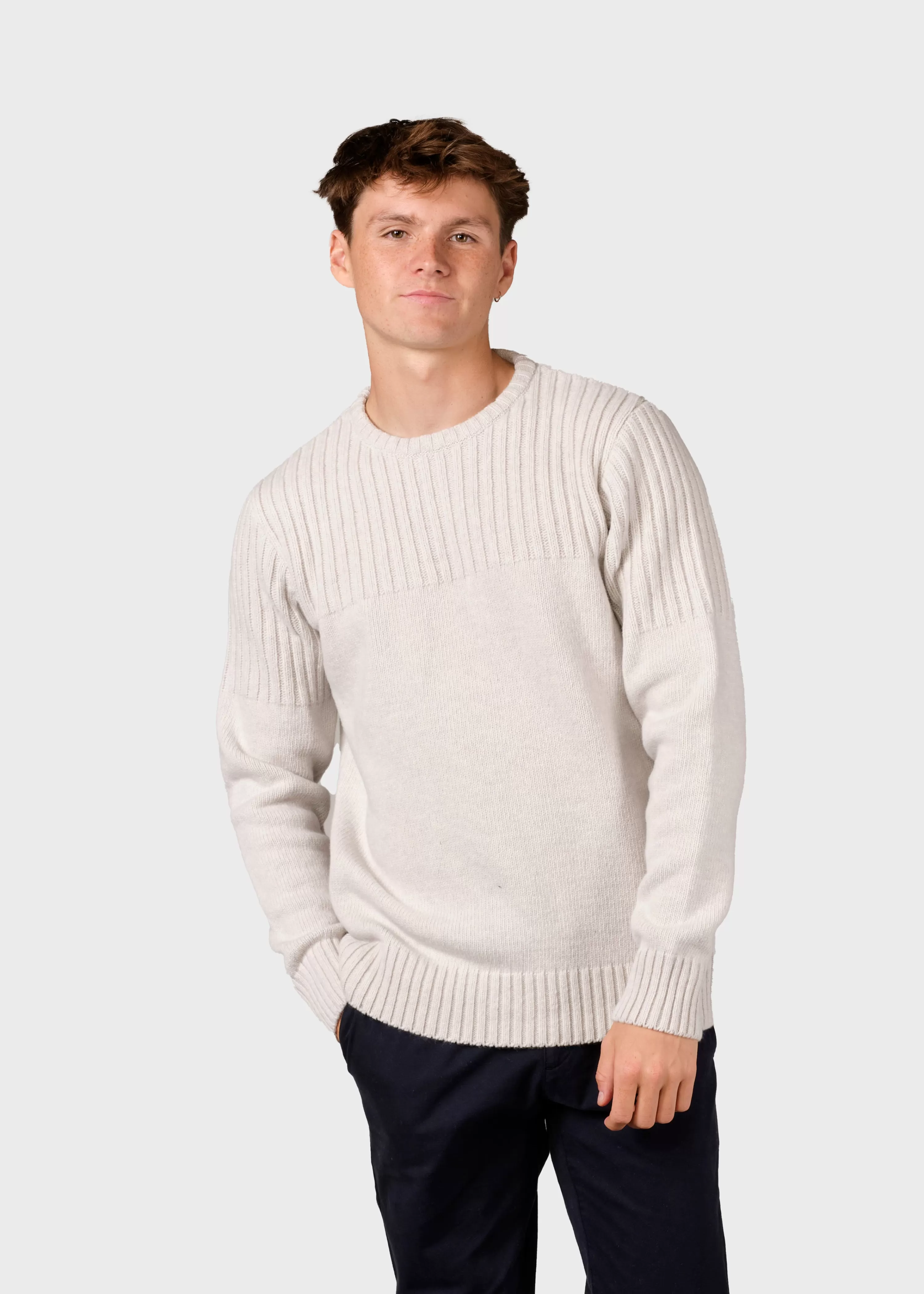 Klitmoller Collective Brushed Merino wool*Søren knit - Pastel grey