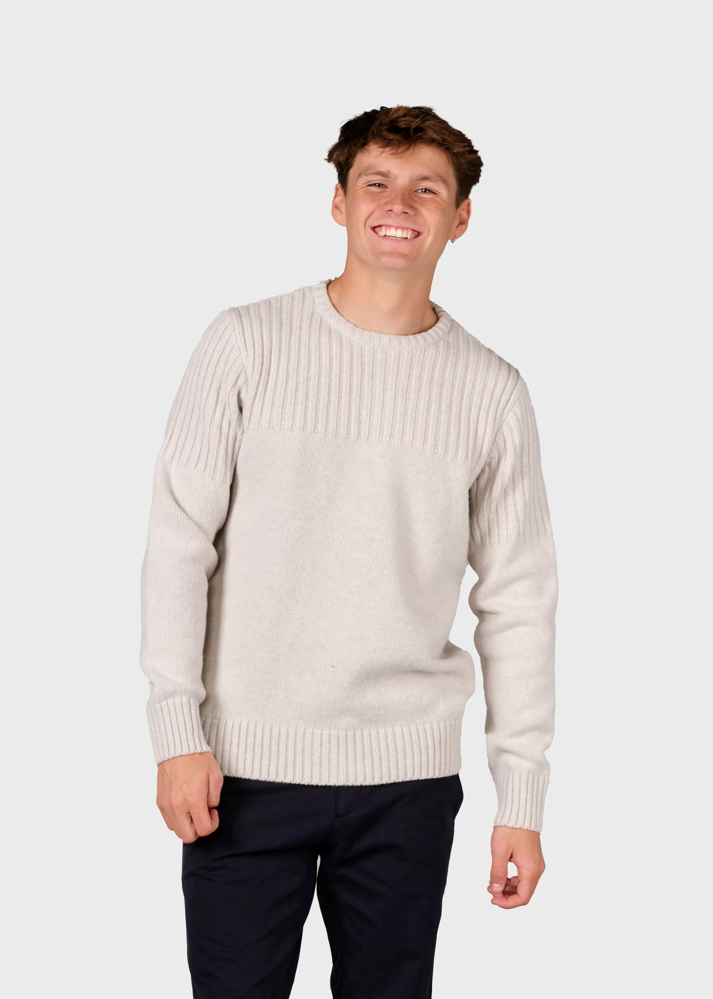 Klitmoller Collective Brushed Merino wool*Søren knit - Pastel grey