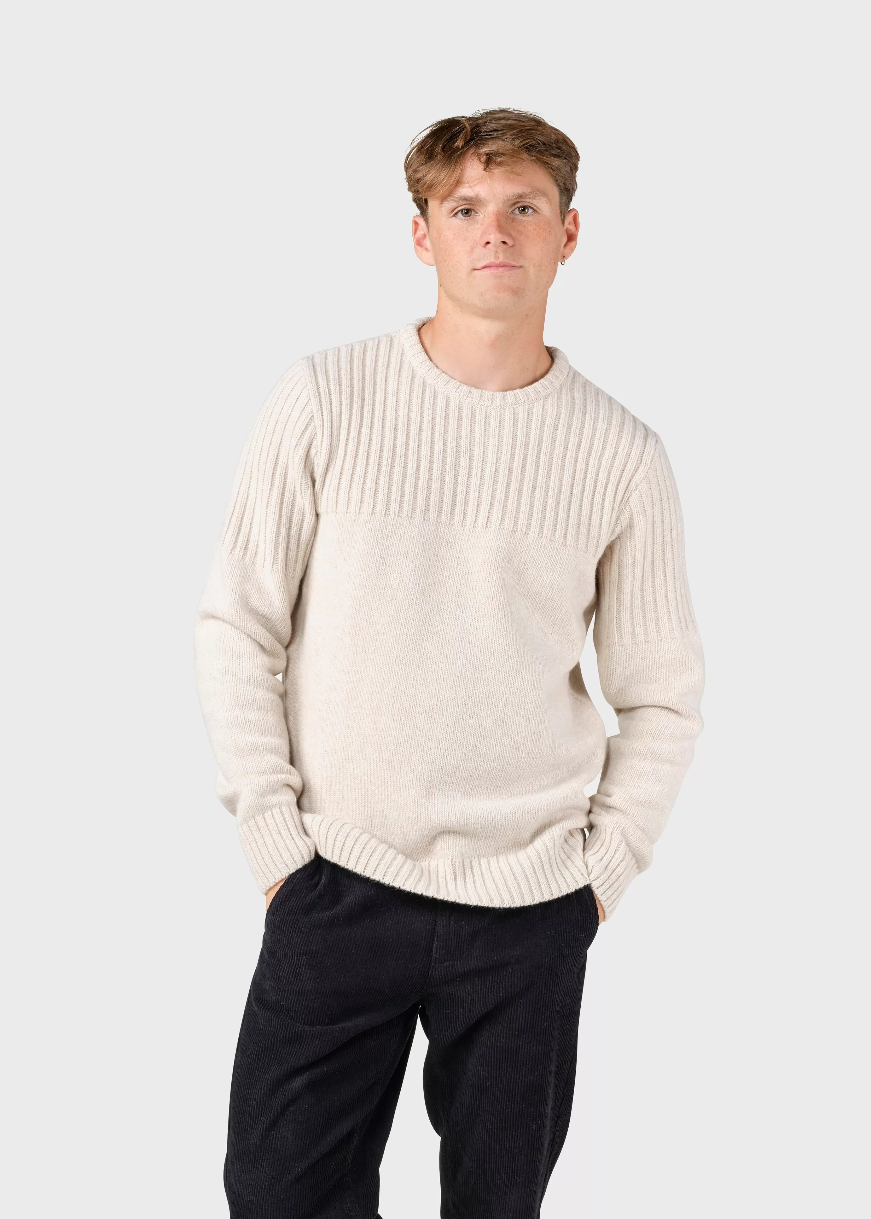 Klitmoller Collective Brushed Merino wool*Søren knit - Pastel sand