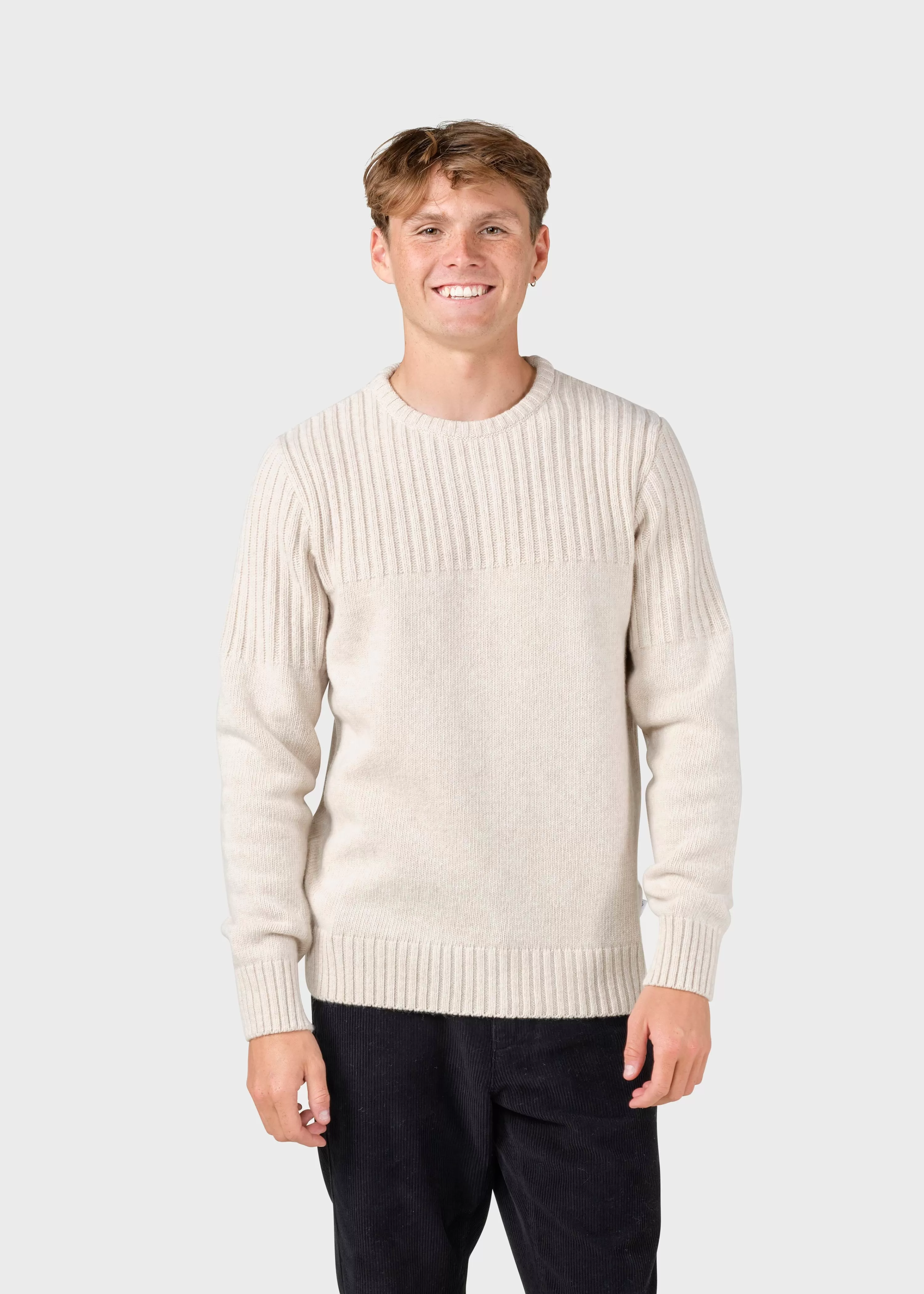 Klitmoller Collective Brushed Merino wool*Søren knit - Pastel sand