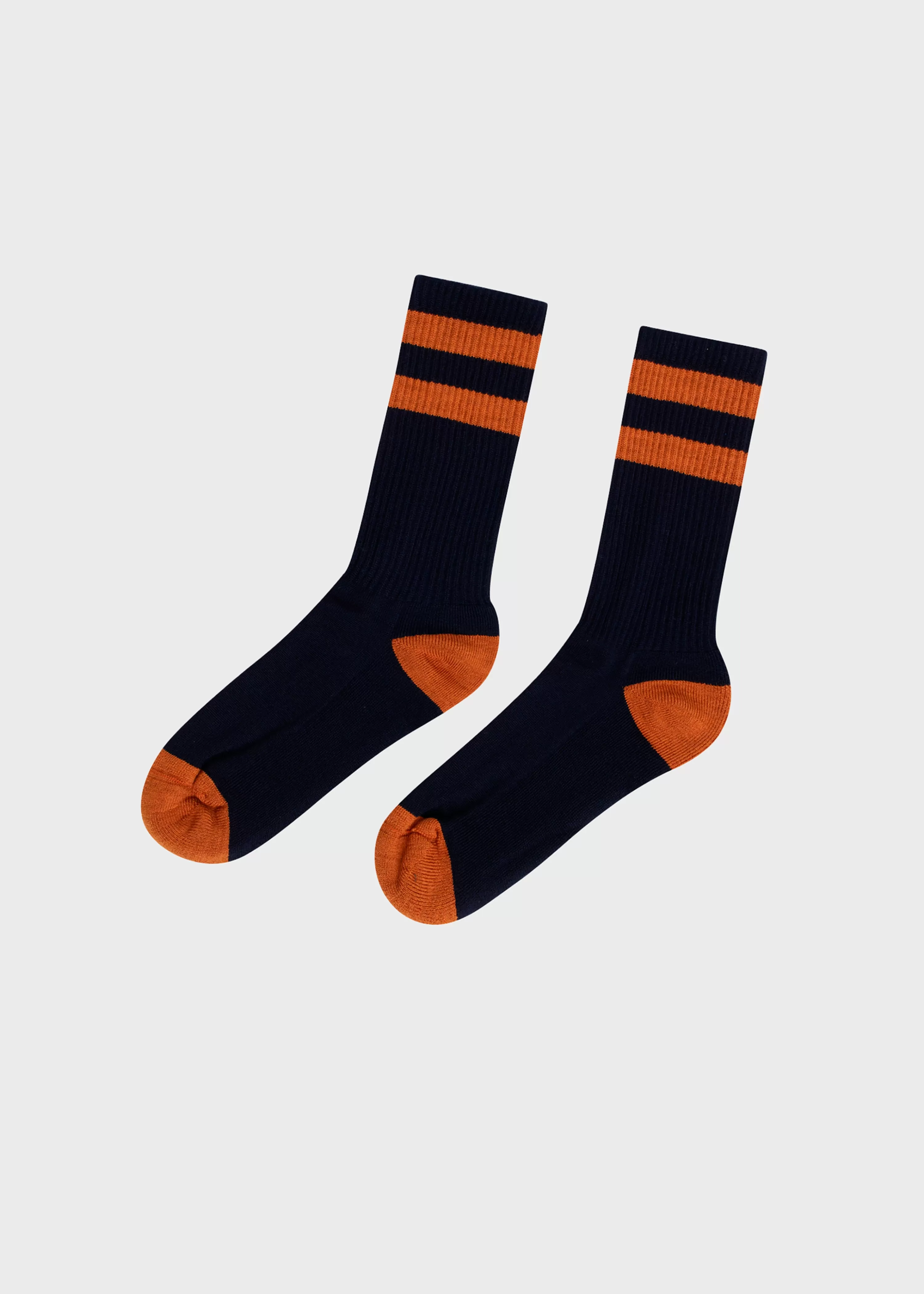 Klitmoller Collective Socks*Striped merino sock - Navy/amber