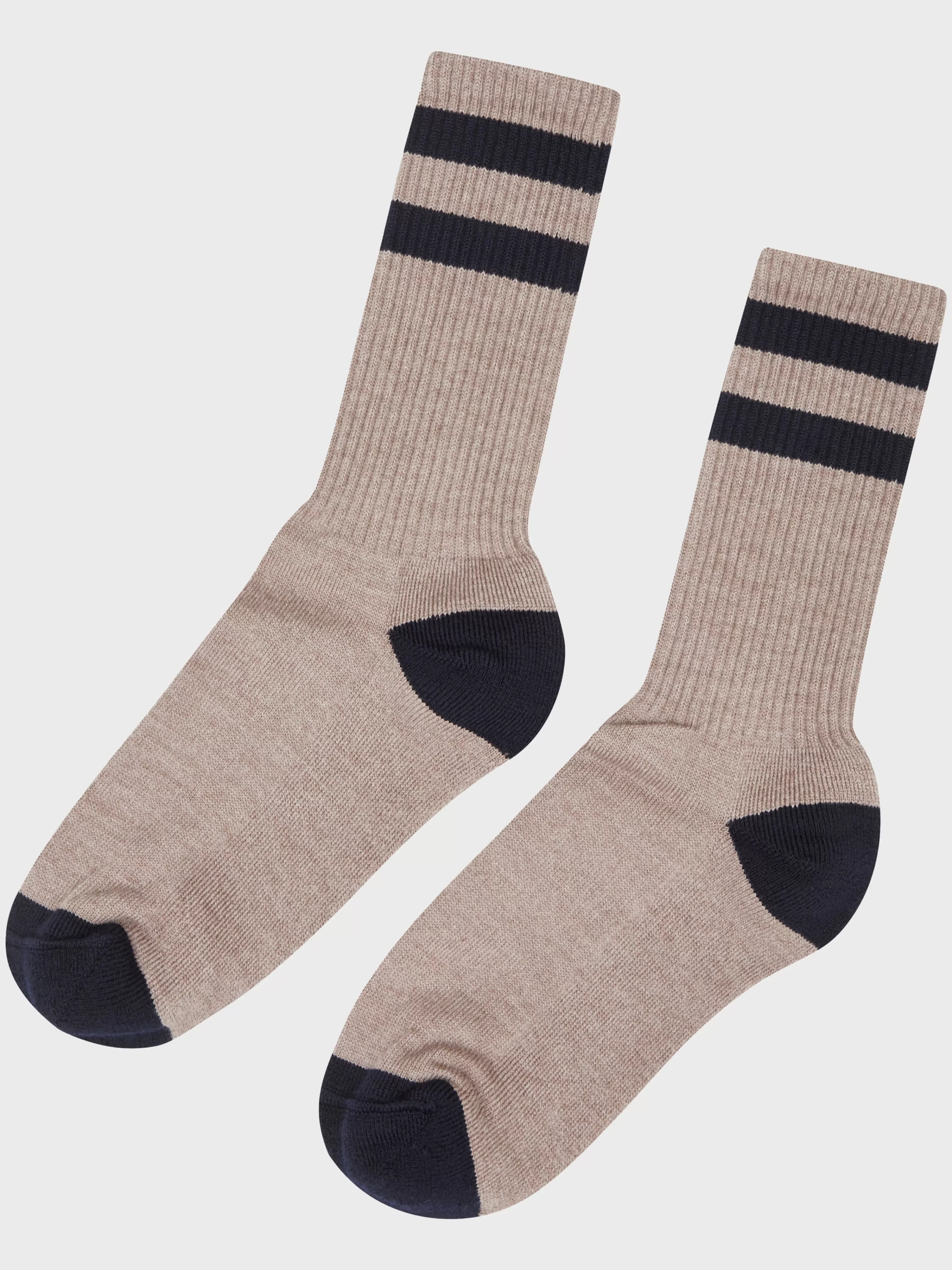 Klitmoller Collective Socks*Striped merino sock - Sand/navy