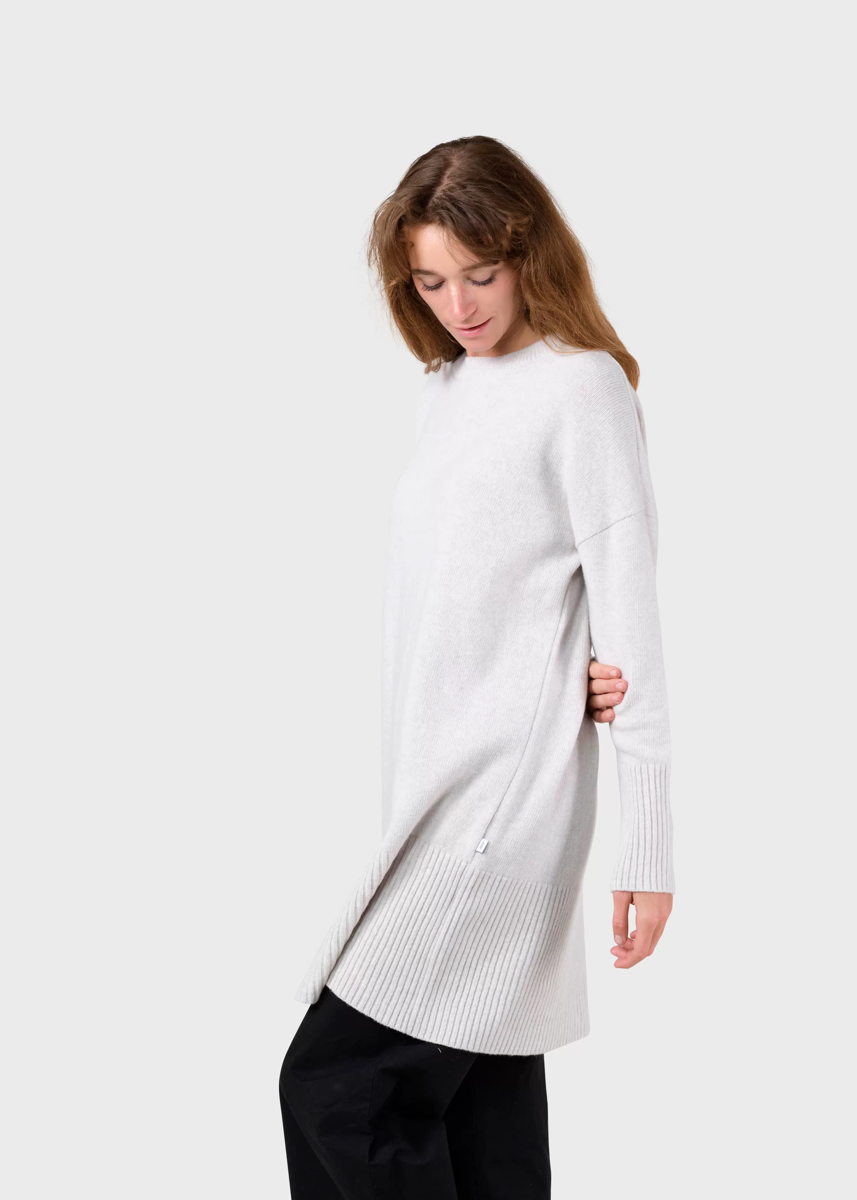 Klitmoller Collective Knitwear | Brushed Merino wool*Thea knit dress - Pastel grey