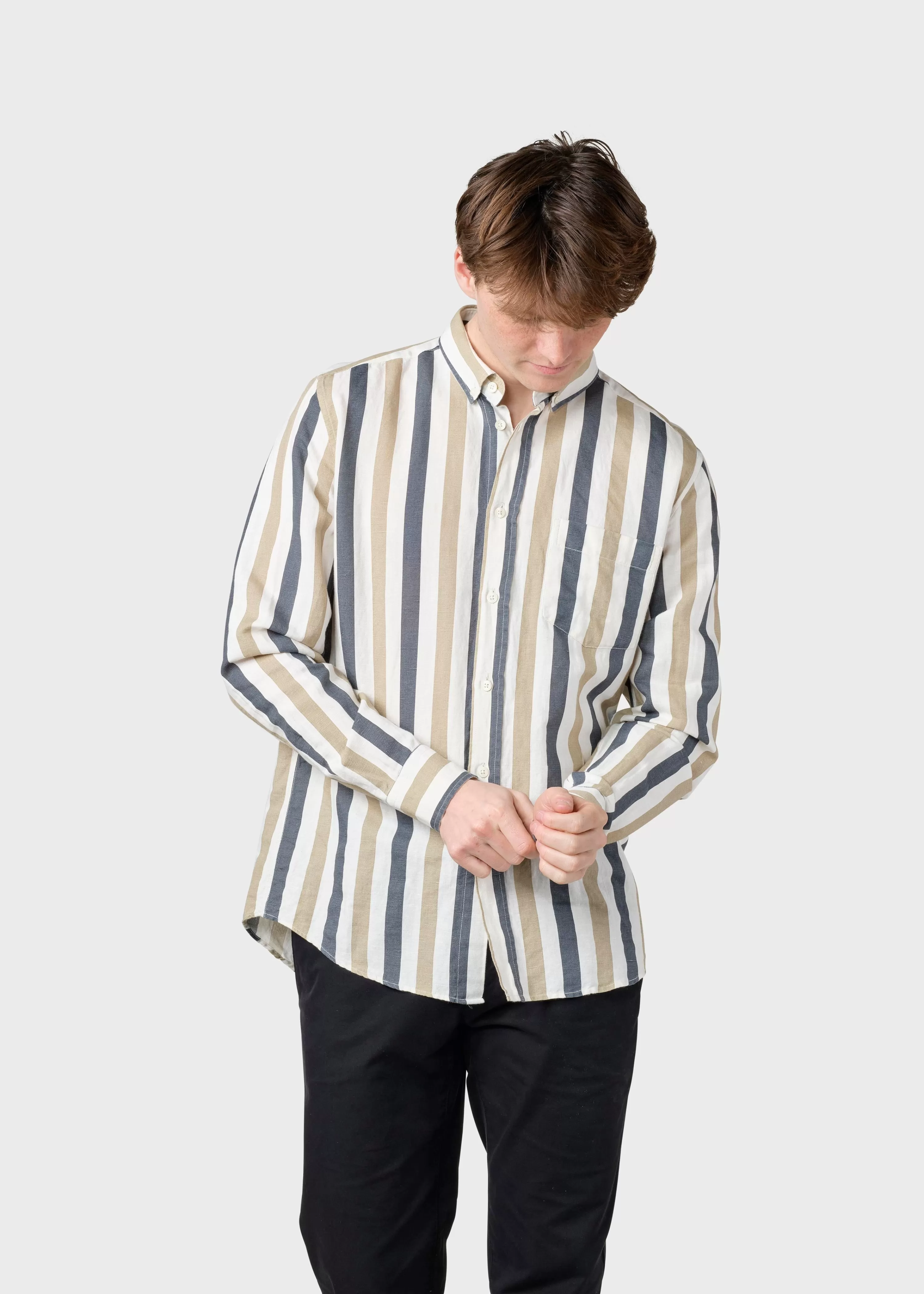 Klitmoller Collective Shirts*Valdis shirt - Navy/sand