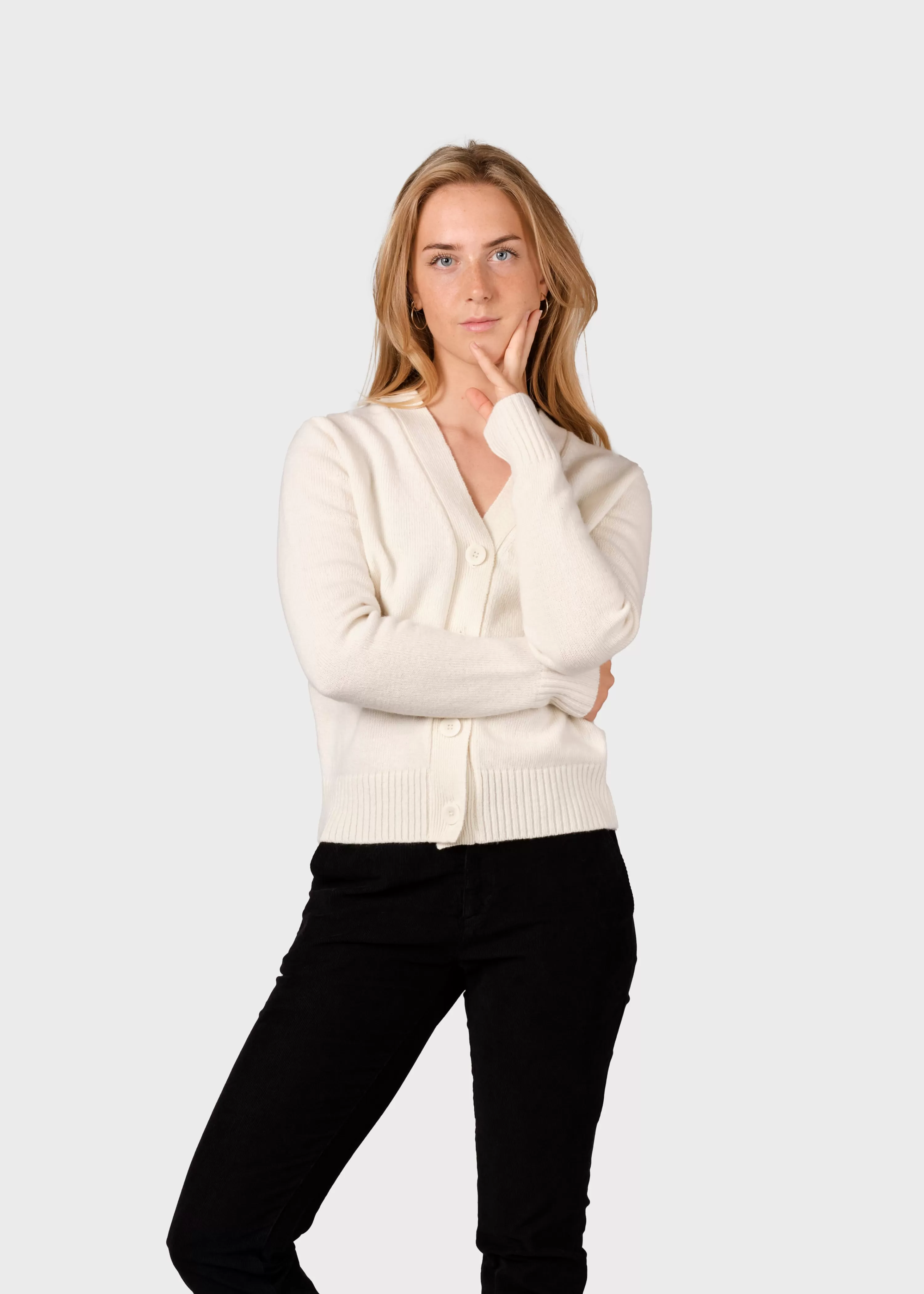 Klitmoller Collective Knitwear | Brushed Merino wool*Wilma knit cardigan - Cream