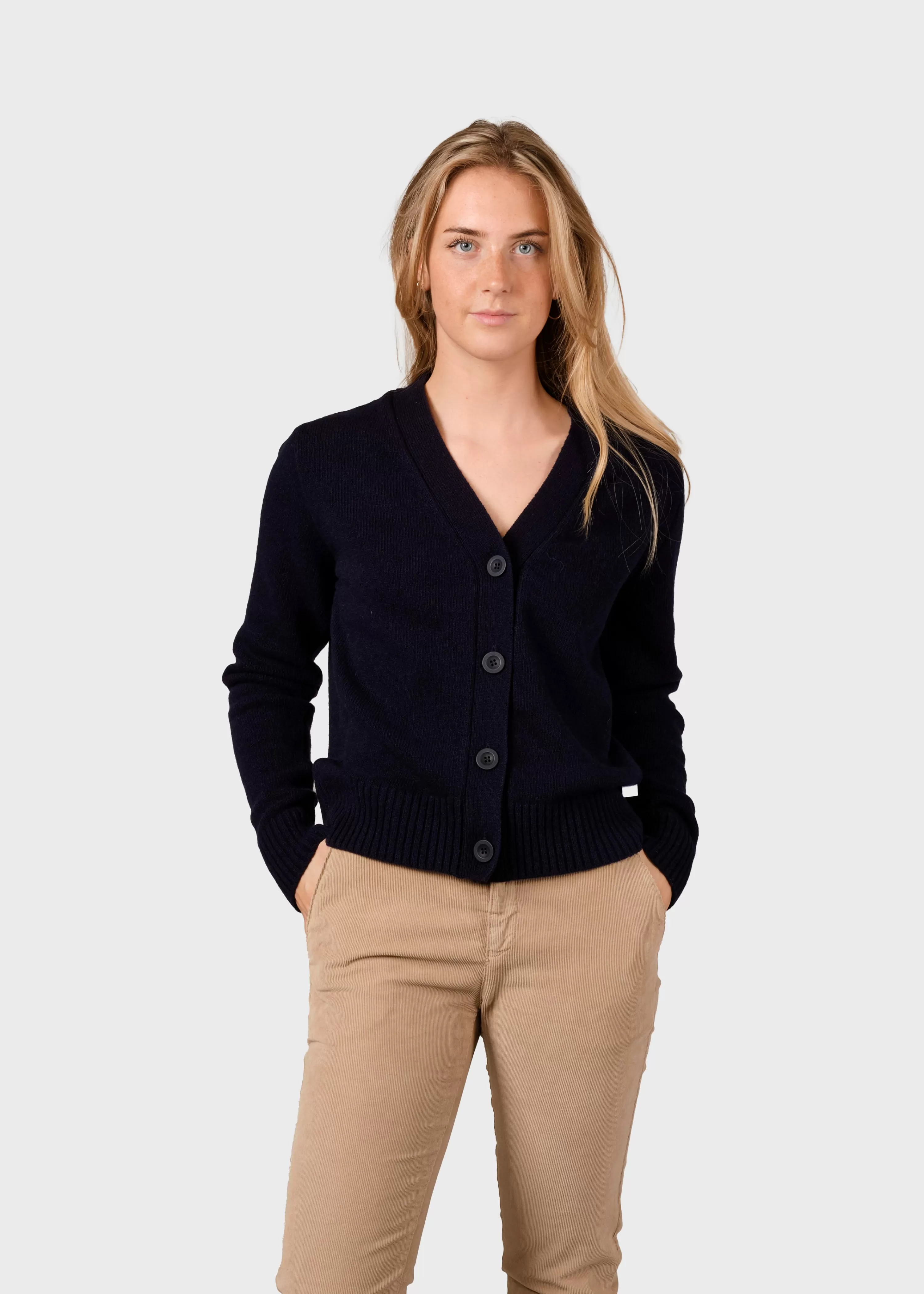 Klitmoller Collective Knitwear | Brushed Merino wool*Wilma knit cardigan - Navy