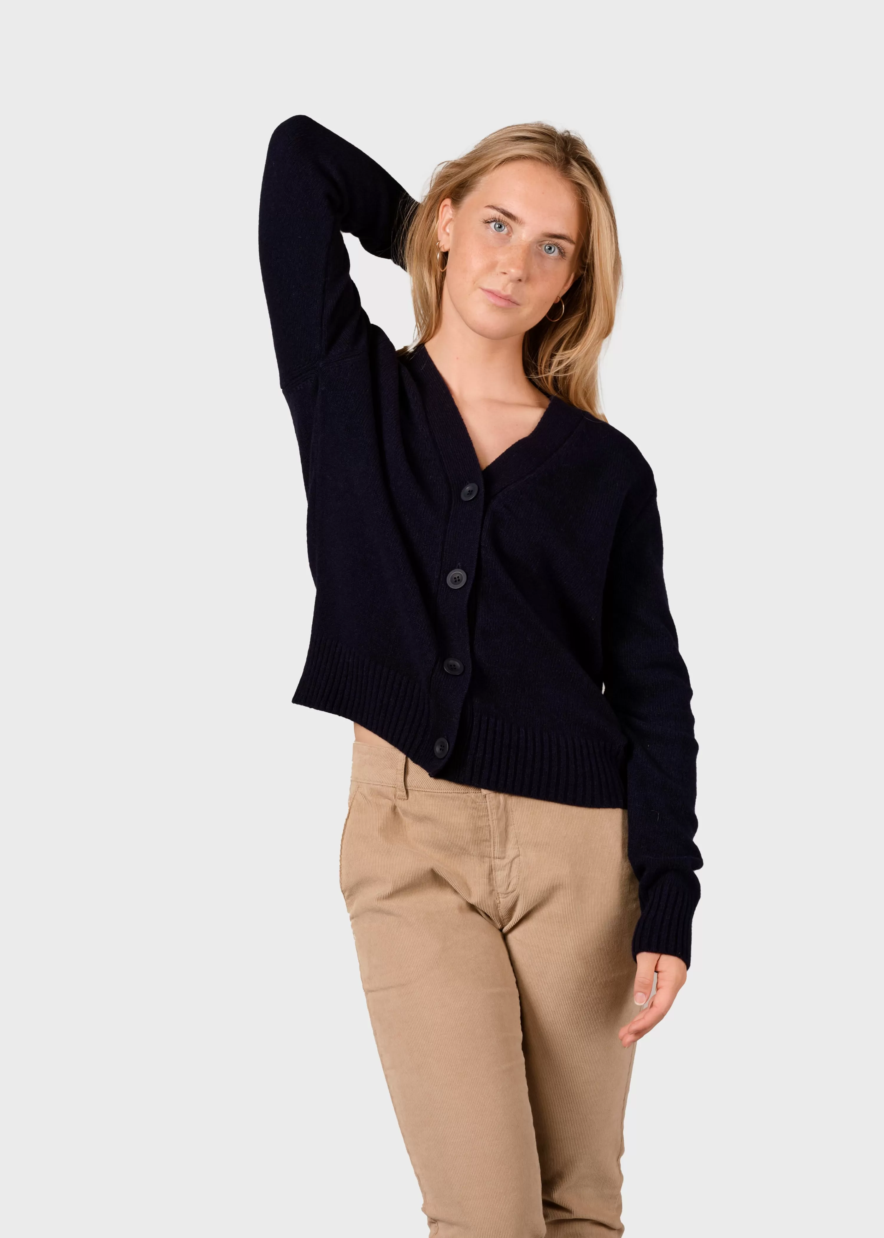 Klitmoller Collective Knitwear | Brushed Merino wool*Wilma knit cardigan - Navy