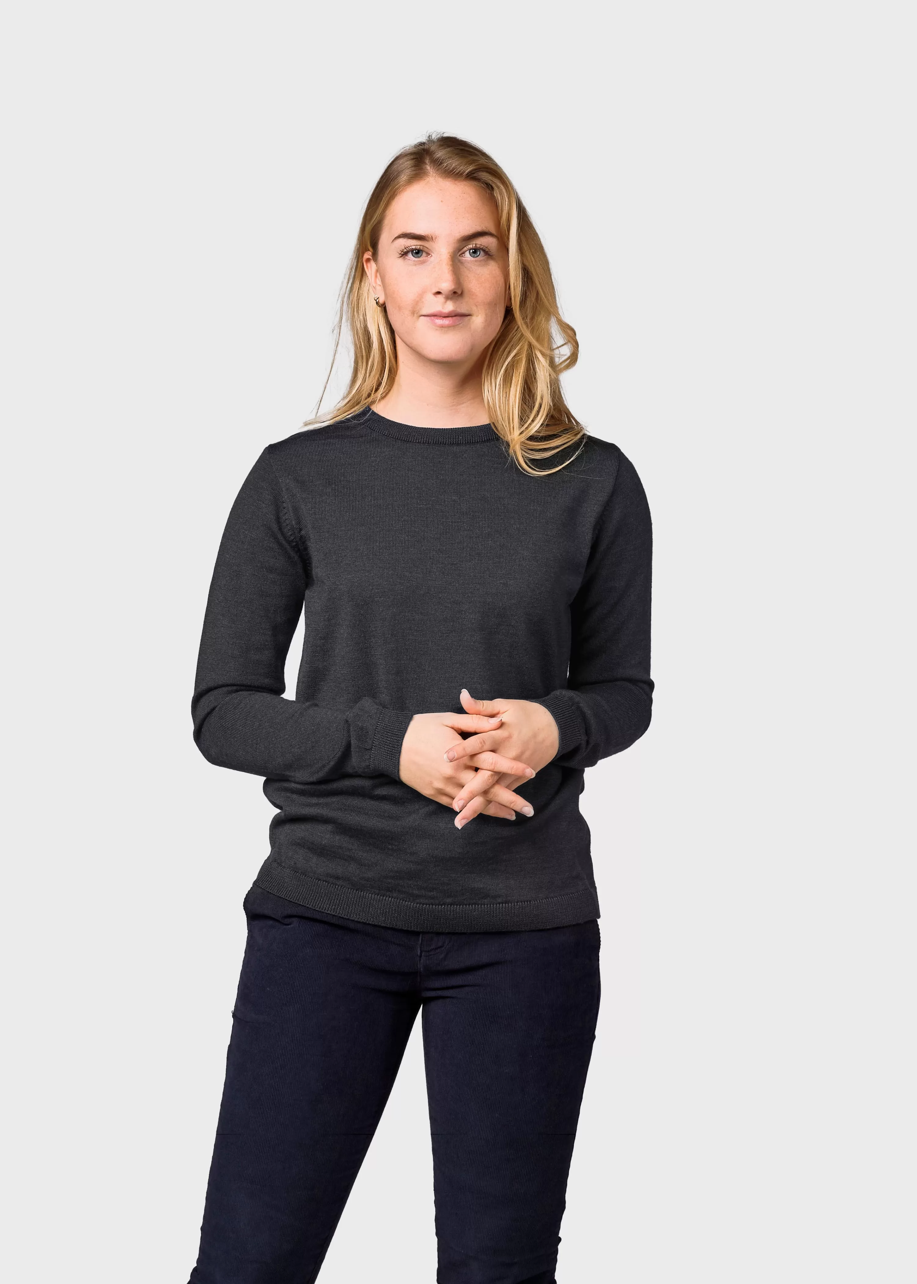 Klitmoller Collective Knitwear | Extrafine Merino wool*Womens basic merino knit - Anthracite