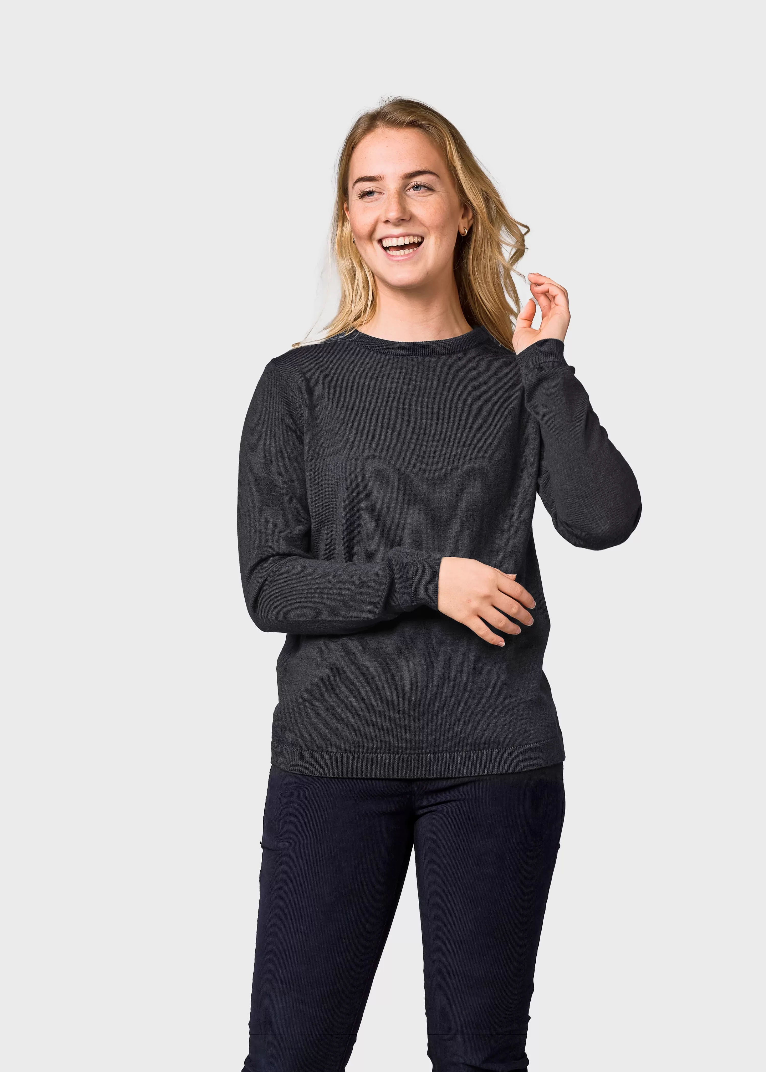 Klitmoller Collective Knitwear | Extrafine Merino wool*Womens basic merino knit - Anthracite