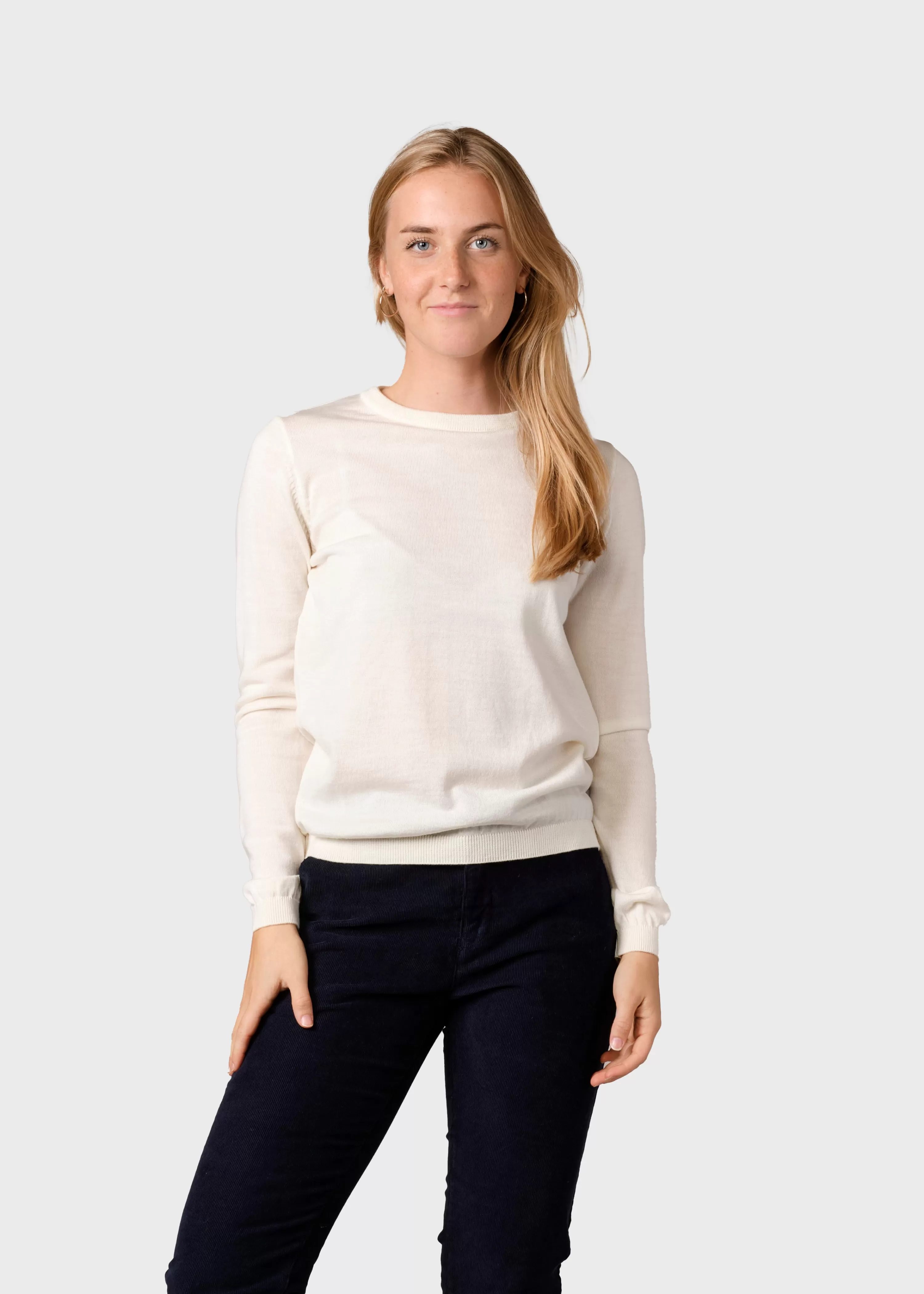 Klitmoller Collective Knitwear | Extrafine Merino wool*Womens basic merino knit - Cream