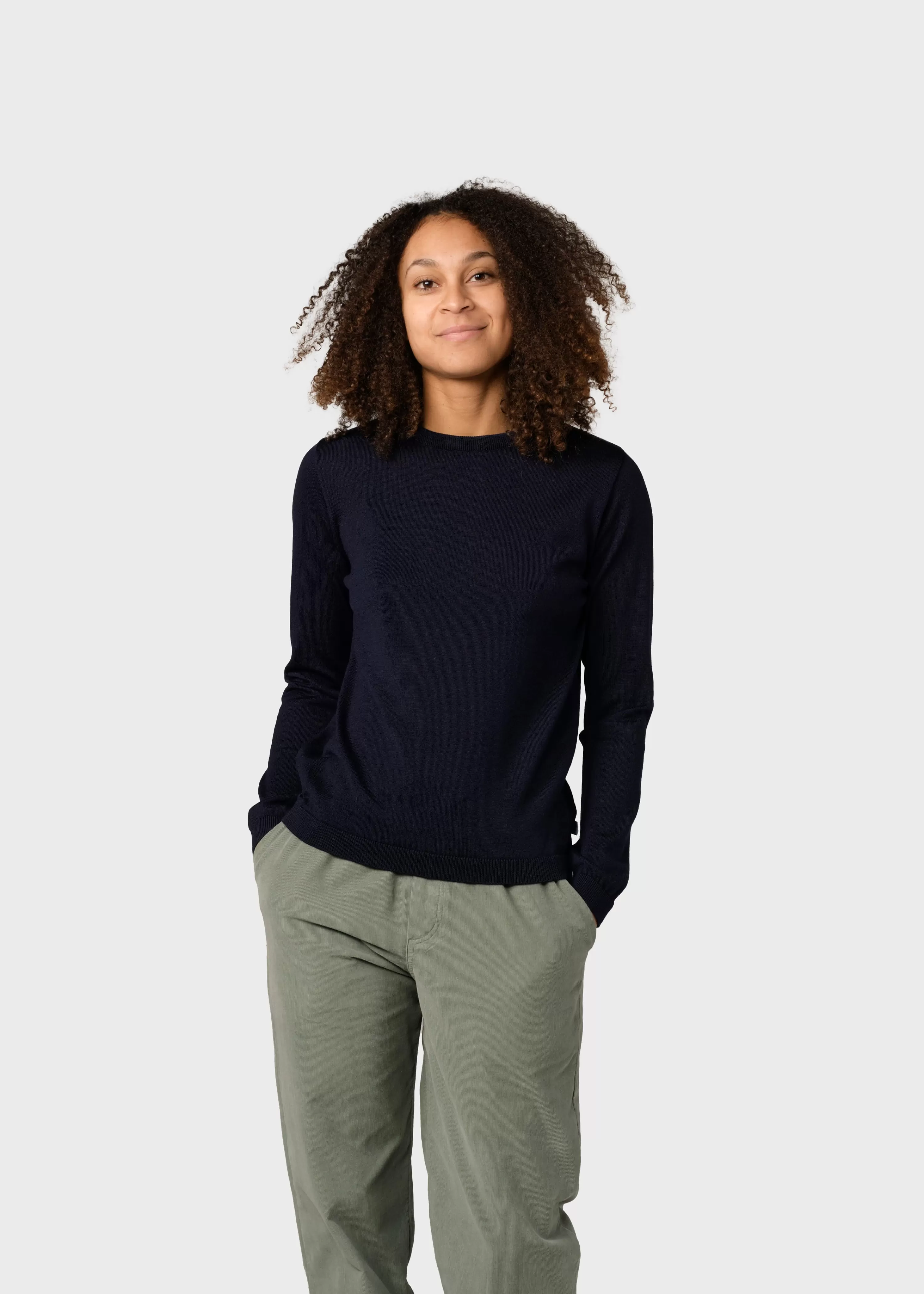 Klitmoller Collective Knitwear | Extrafine Merino wool*Womens basic merino knit - Navy