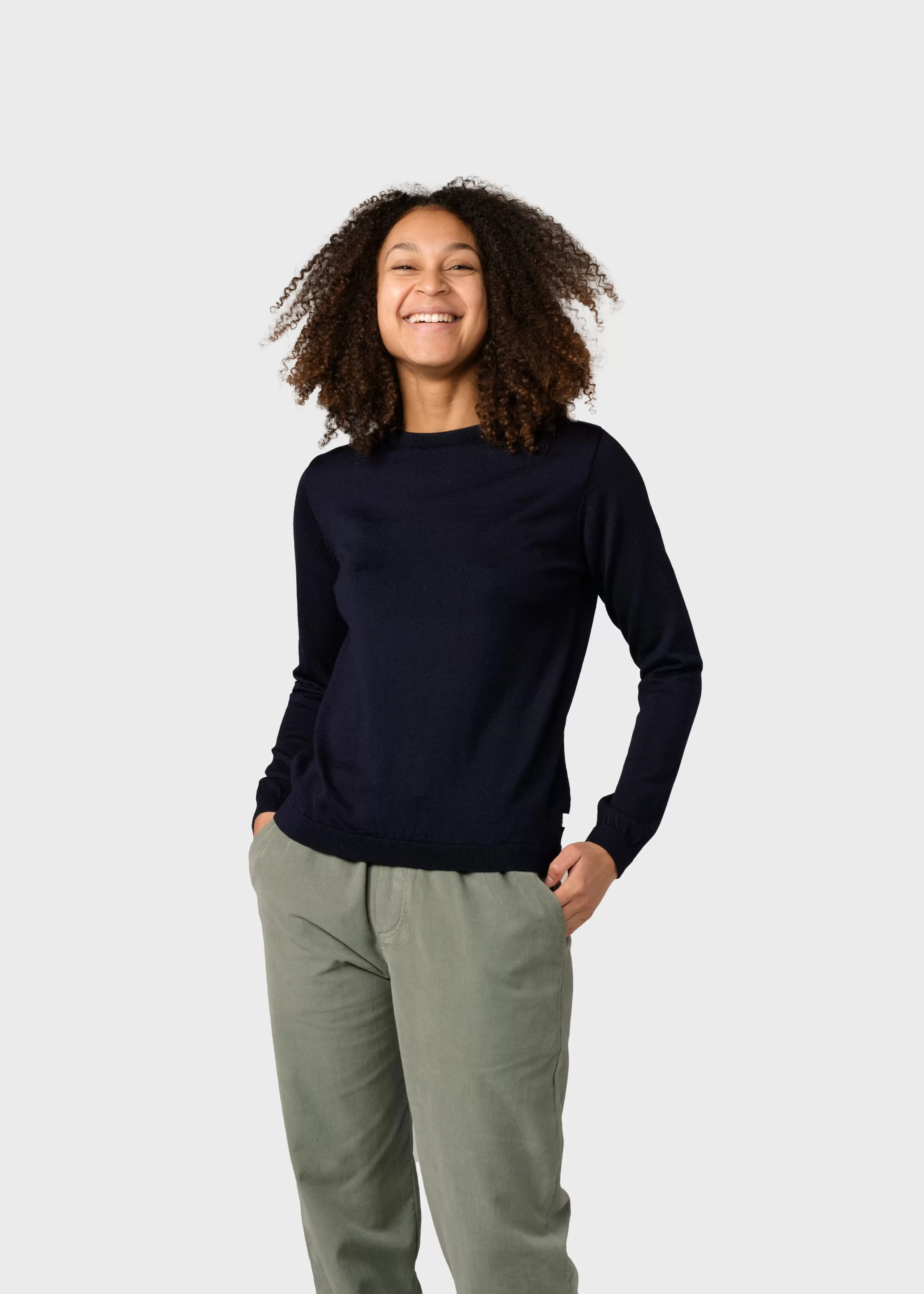 Klitmoller Collective Knitwear | Extrafine Merino wool*Womens basic merino knit - Navy